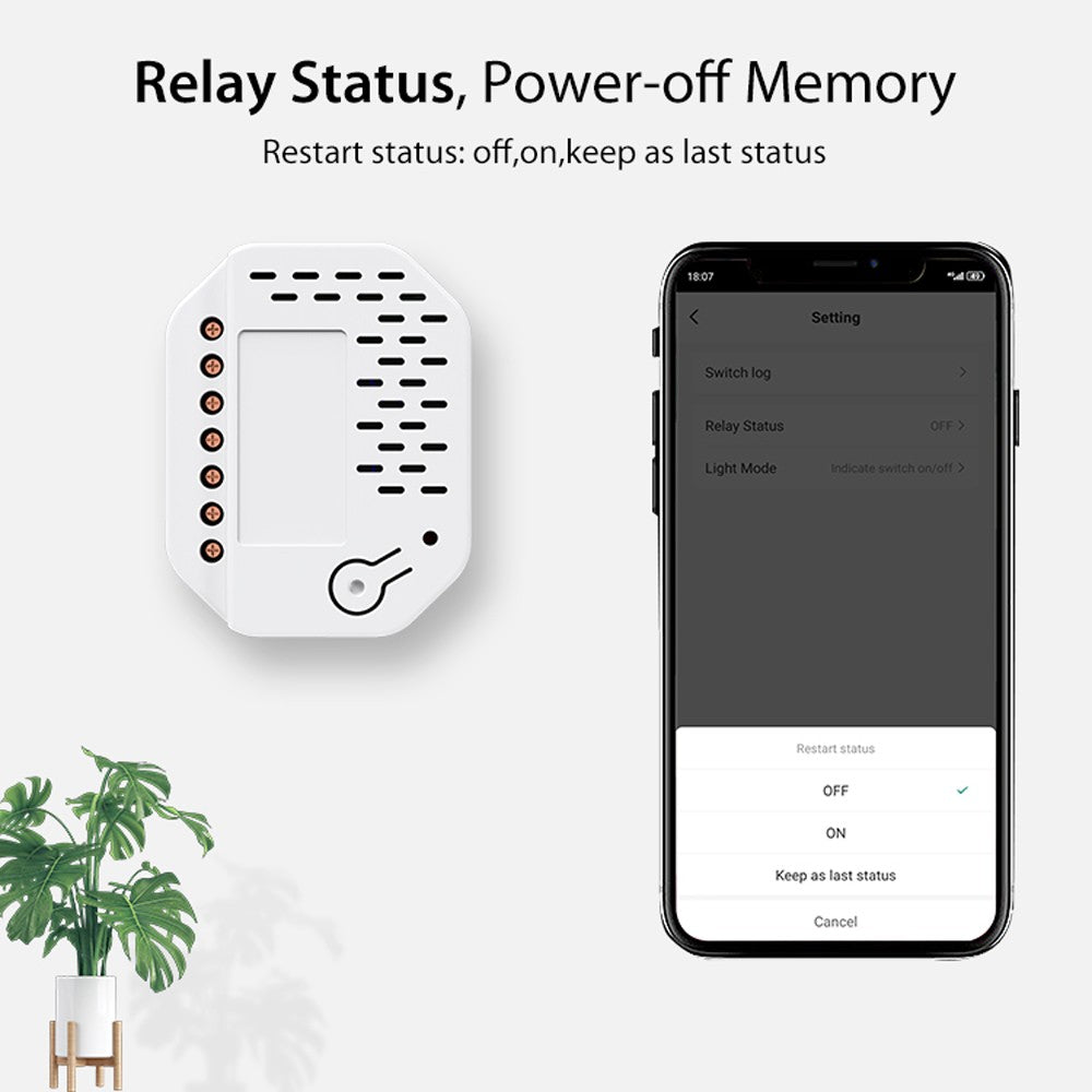 Tuya WiFi Smart Relay Switch with Voice Control via Alexa & Google Home – App-Enabled Home Automation