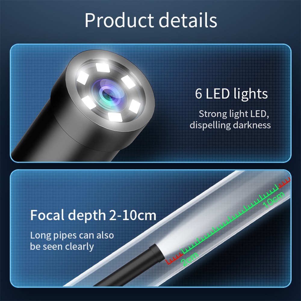 Type-C Borescope Camera 7.9mm with Adjustable LED, IP67 Waterproof for Android iOS Devices