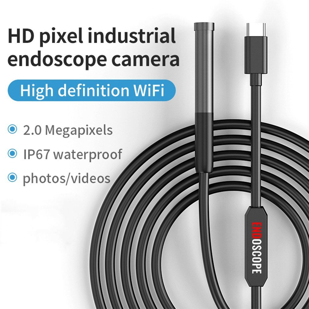 Type-C Borescope Camera 7.9mm with Adjustable LED, IP67 Waterproof for Android iOS Devices
