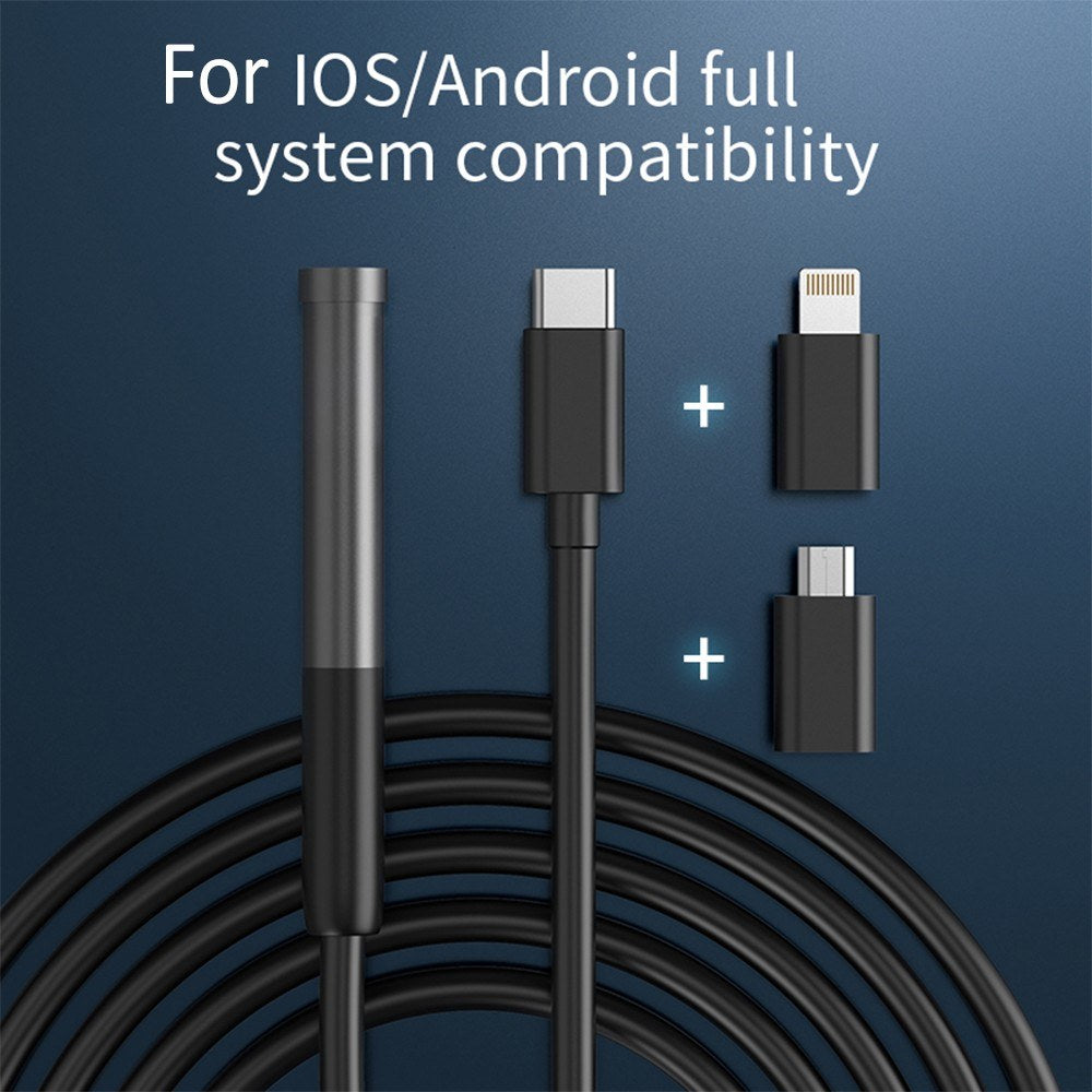 Type-C Borescope Camera 7.9mm with Adjustable LED, IP67 Waterproof for Android iOS Devices