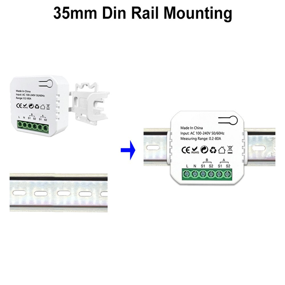 Tuya WiFi Smart Energy Meter for Solar PV Systems - Bidirectional Power Monitoring with Mobile App Control & CT Sensor