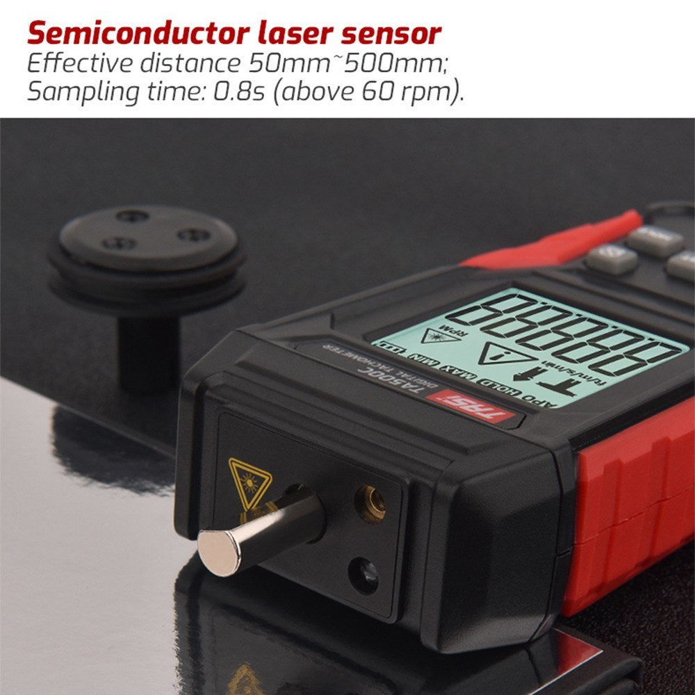 Digital Tachometer RPM Tester - Non-Contact Handheld LCD Meter for Motors, Wheels & Car Making