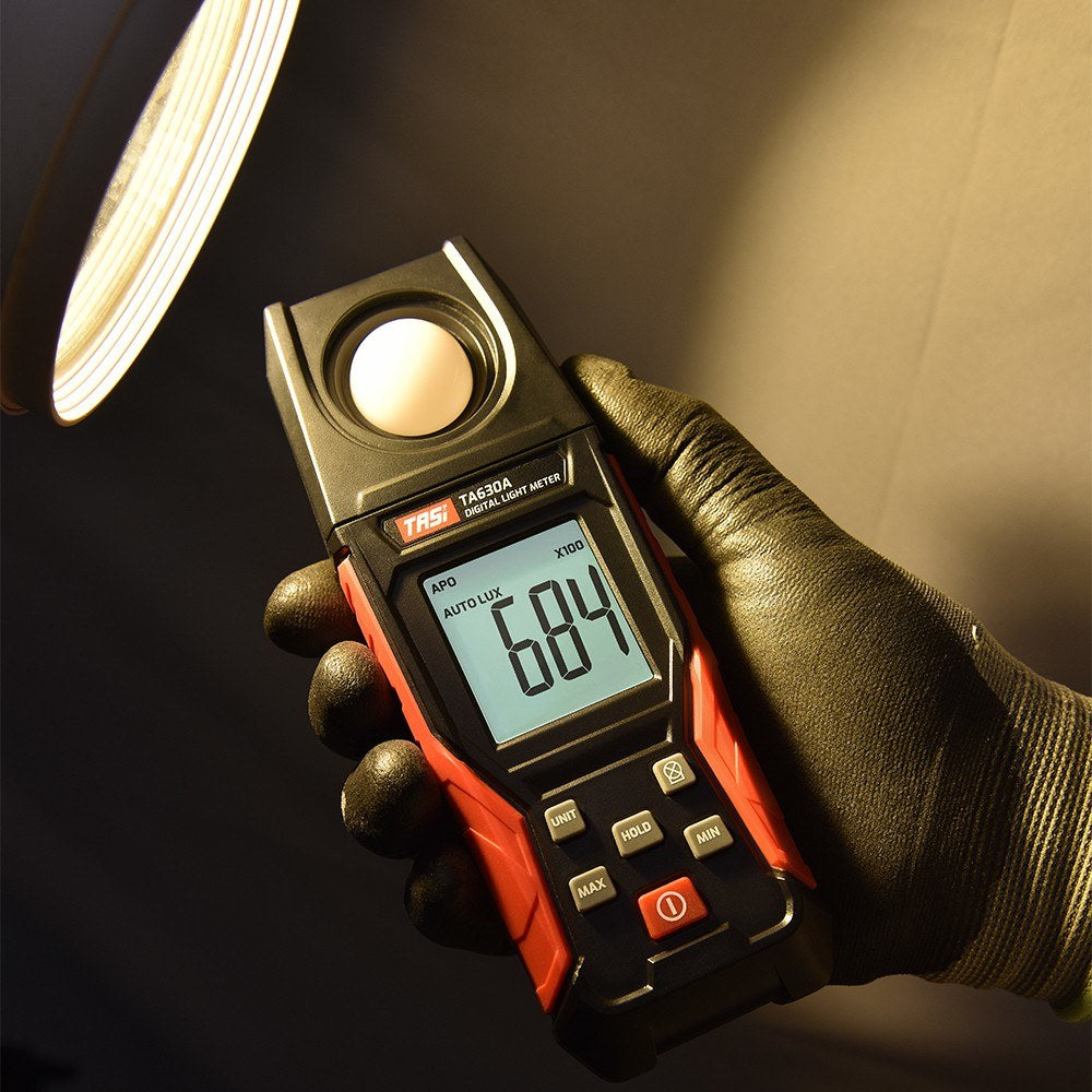 TASI Digital Lux Meter with Record & LCD Display, 0-200,000 Range, Flexible Sensor for Photography, Plants, Indoor & Outdoor Use