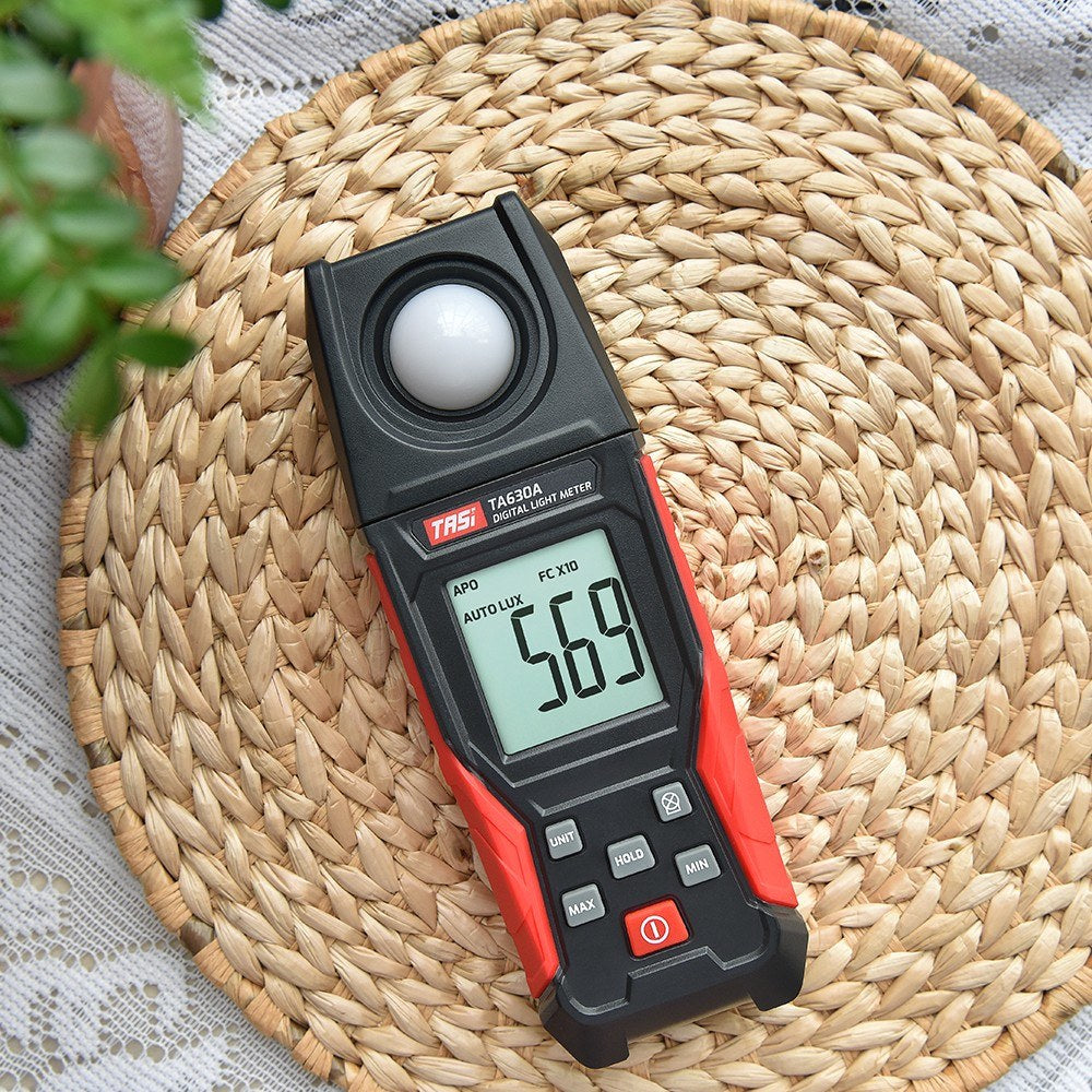TASI Digital Lux Meter with Record & LCD Display, 0-200,000 Range, Flexible Sensor for Photography, Plants, Indoor & Outdoor Use