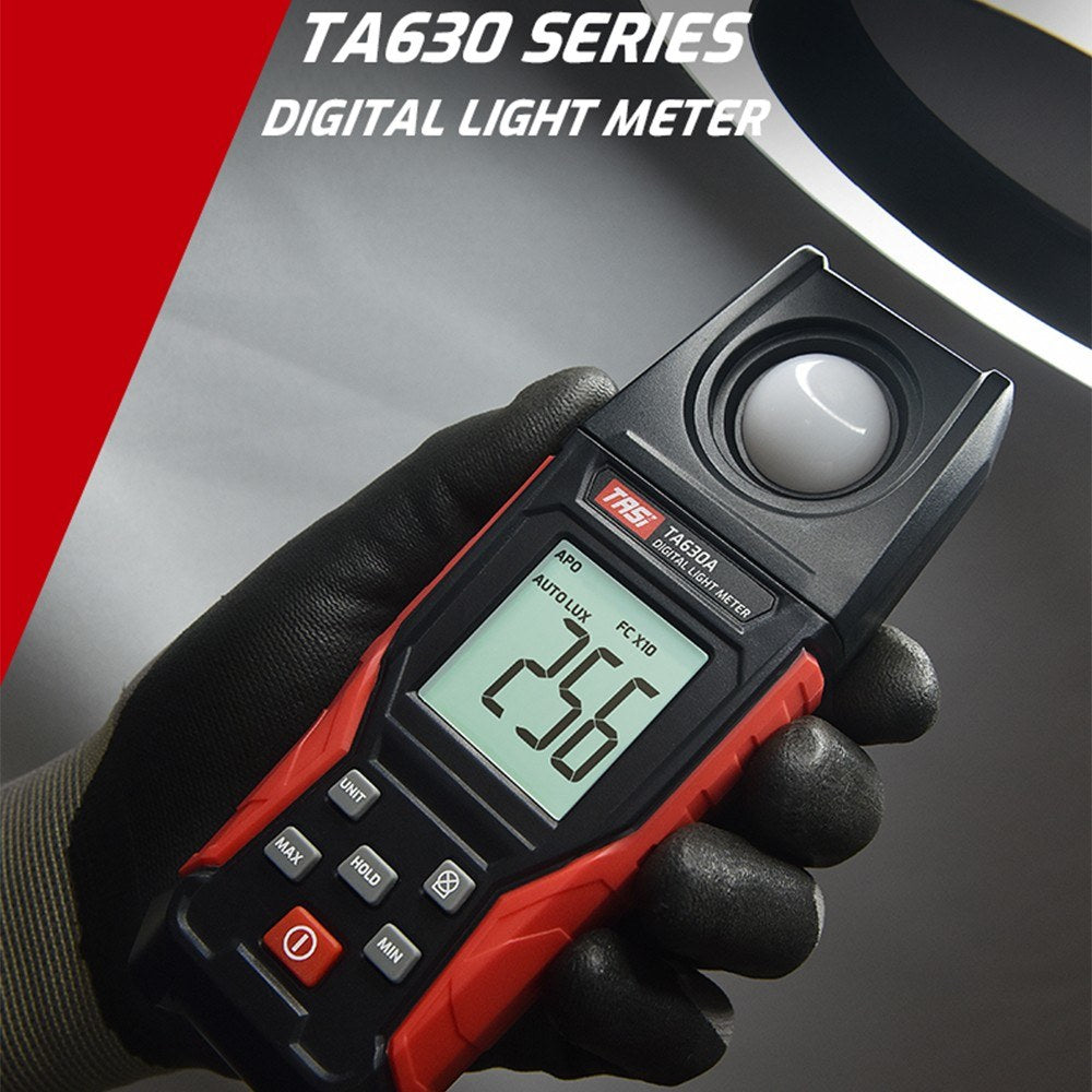 TASI Digital Lux Meter with Record & LCD Display, 0-200,000 Range, Flexible Sensor for Photography, Plants, Indoor & Outdoor Use