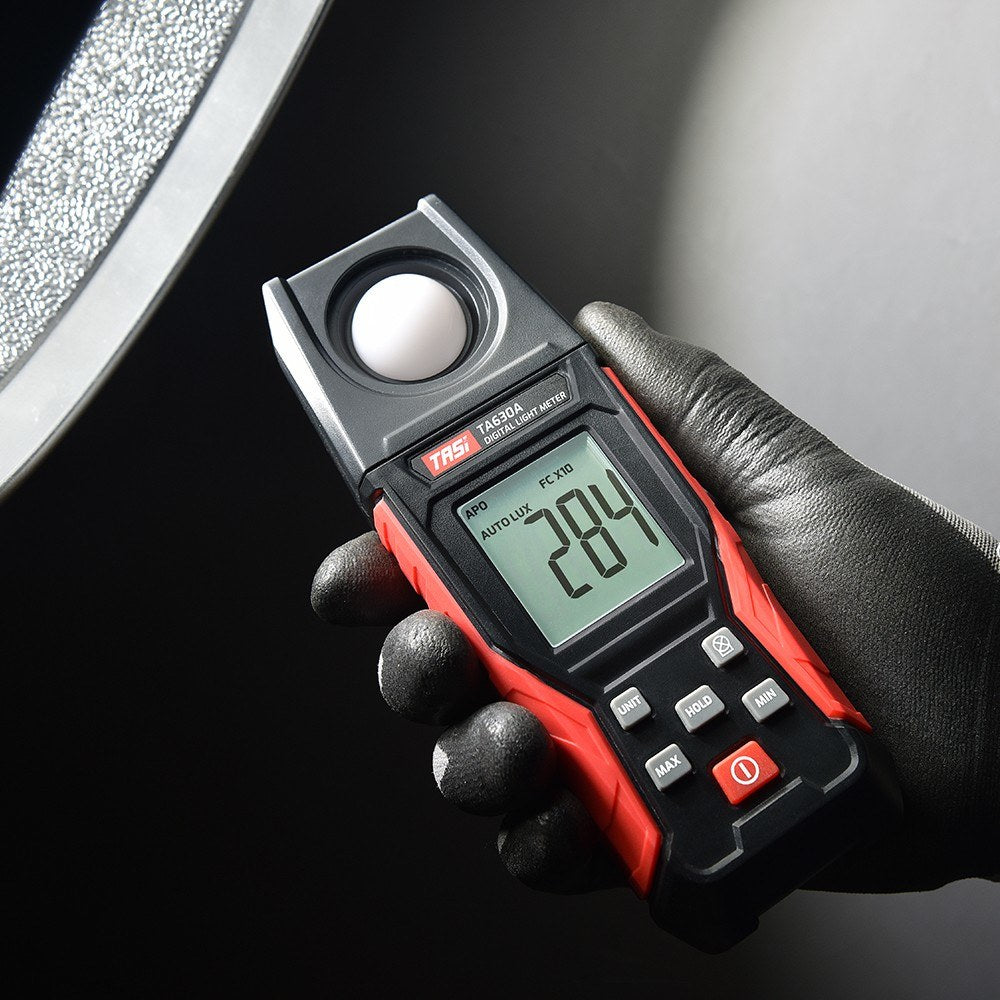 TASI Digital Lux Meter with Record & LCD Display, 0-200,000 Range, Flexible Sensor for Photography, Plants, Indoor & Outdoor Use