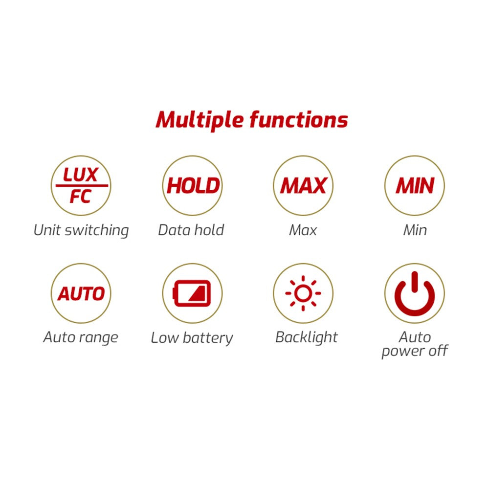 TASI Digital Lux Meter with Record & LCD Display, 0-200,000 Range, Flexible Sensor for Photography, Plants, Indoor & Outdoor Use