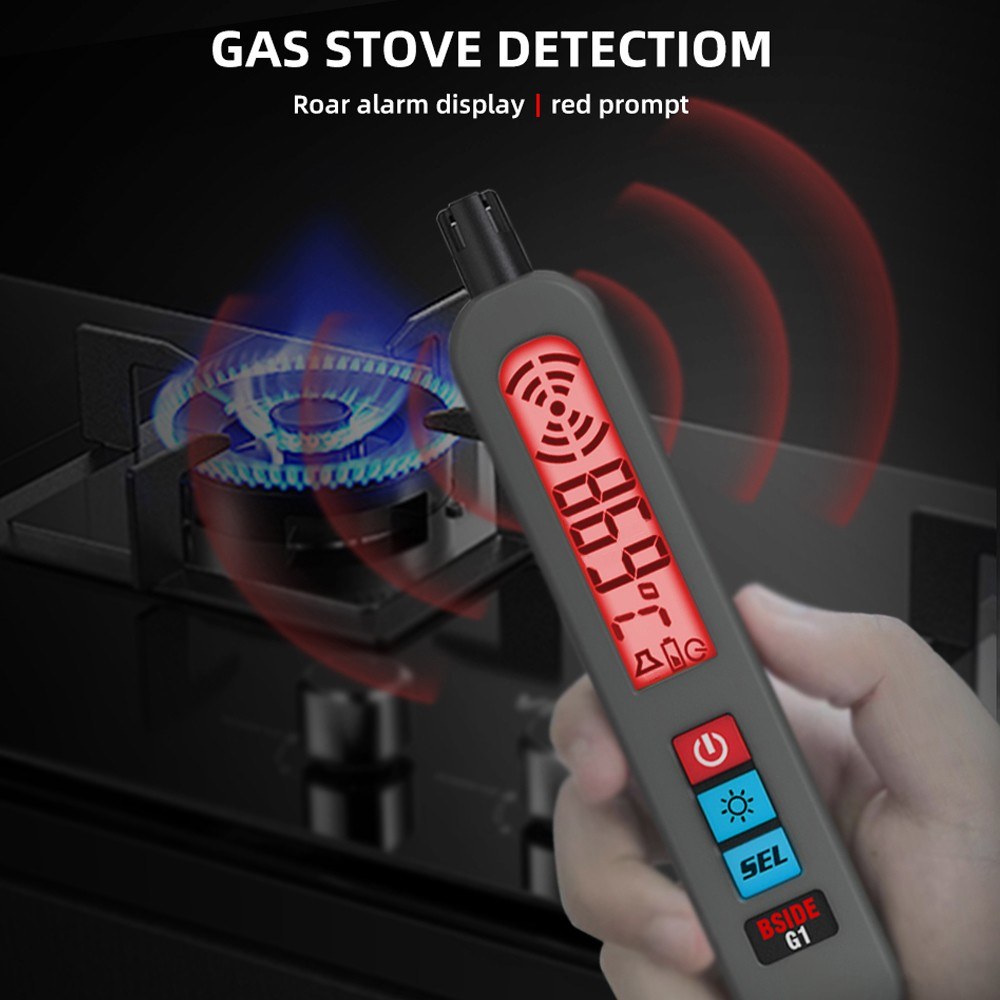 Portable Combustible Gas Leak Detector with Temperature Test & Alarm