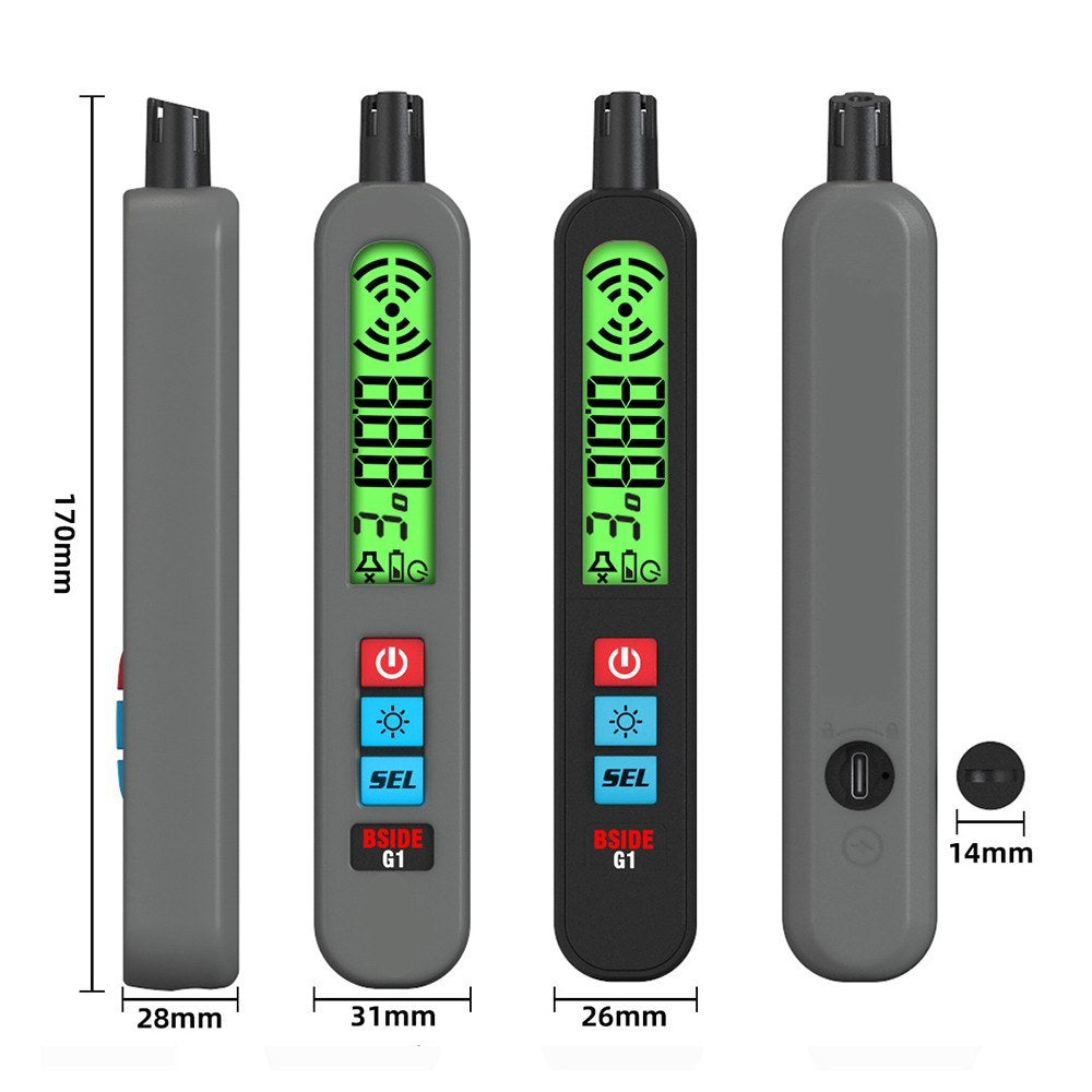Portable Combustible Gas Leak Detector with Temperature Test & Alarm
