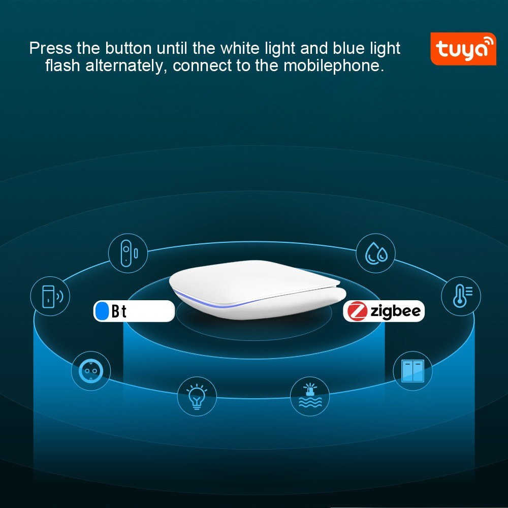 Tuya Zigbee & Bluetooth Smart Home Hub: Zigbee Device Automation, App Remote Control, Alexa Compatible