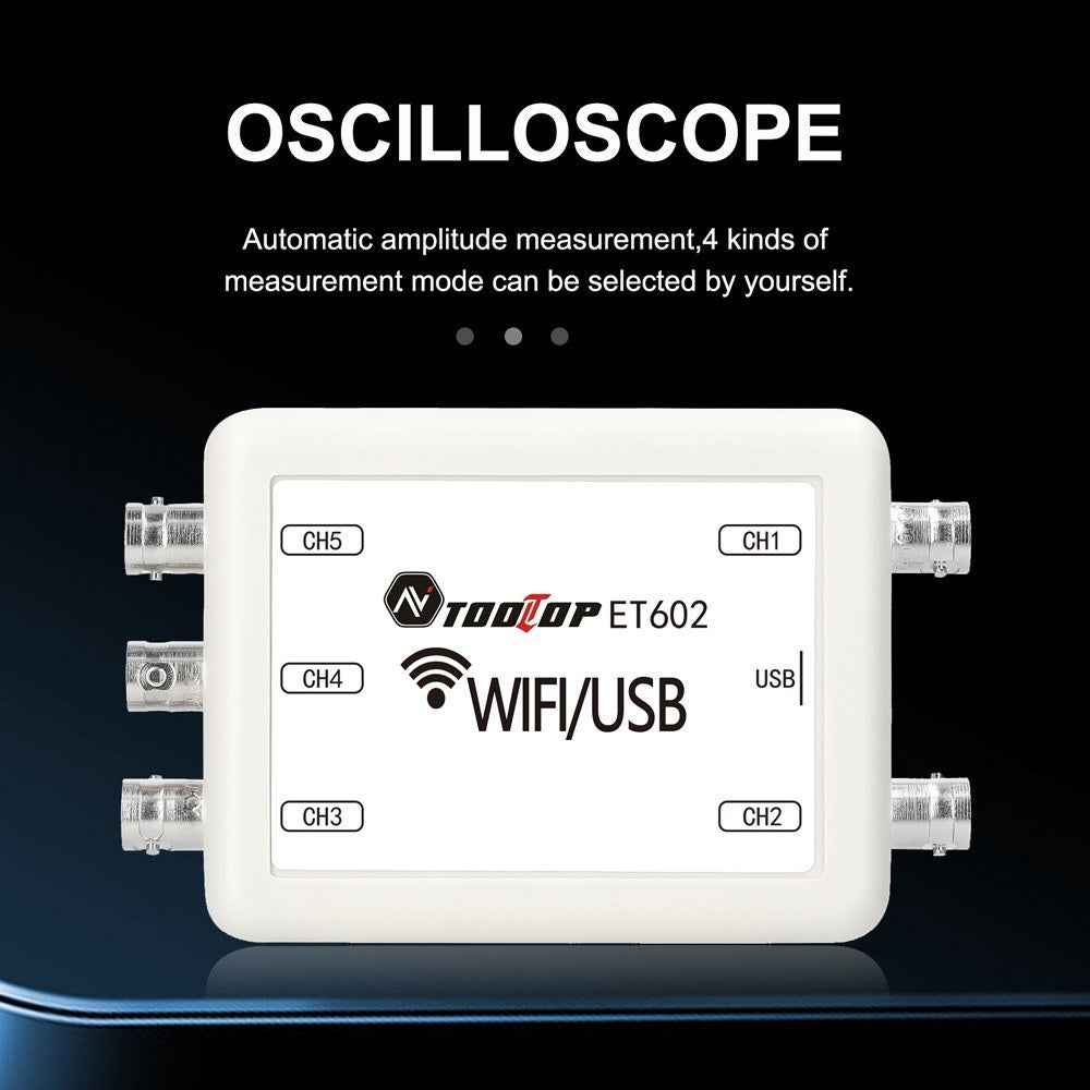 TOOLTOP 5-Channel Virtual Oscilloscope with Data Storage & 4 Switchable Measurement Modes