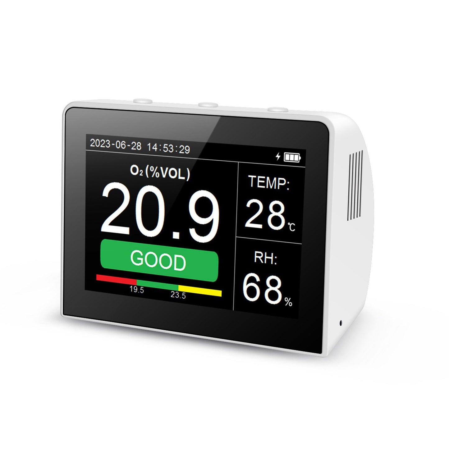 3-in-1 Air Quality Detector: Temperature & Humidity Monitor, Indoor/Outdoor Oxygen Tester