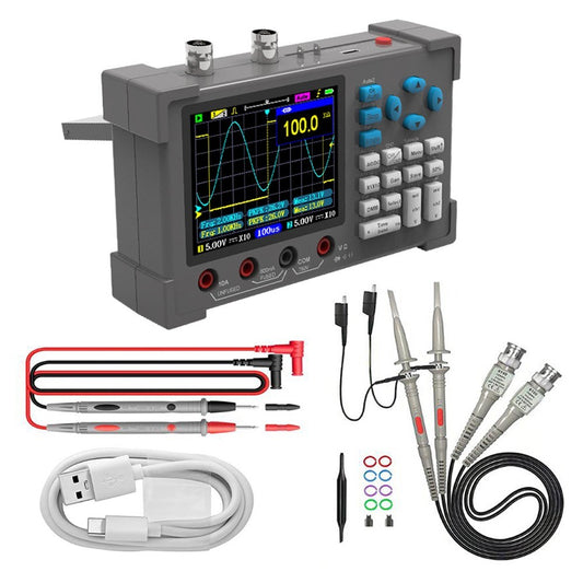 3-in-1 Dual Channel Oscilloscope, Multimeter & Signal Generator with 3.2 IPS Display, 120MHz Bandwidth, 250MSa/s Sampling
