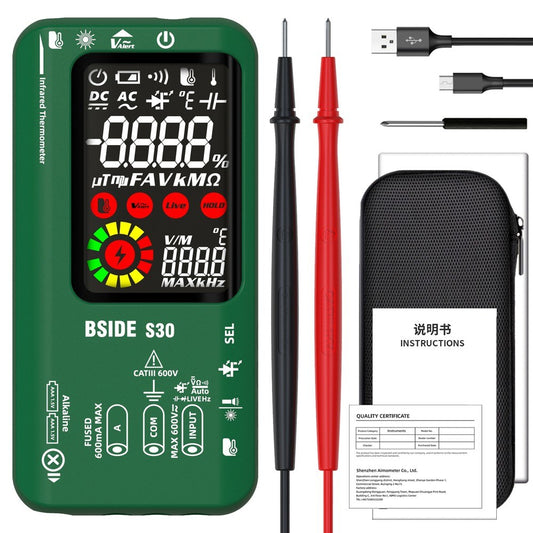 BSIDE 4-in-1 Digital Multimeter & Infrared Thermometer with 3.5inch LCD
