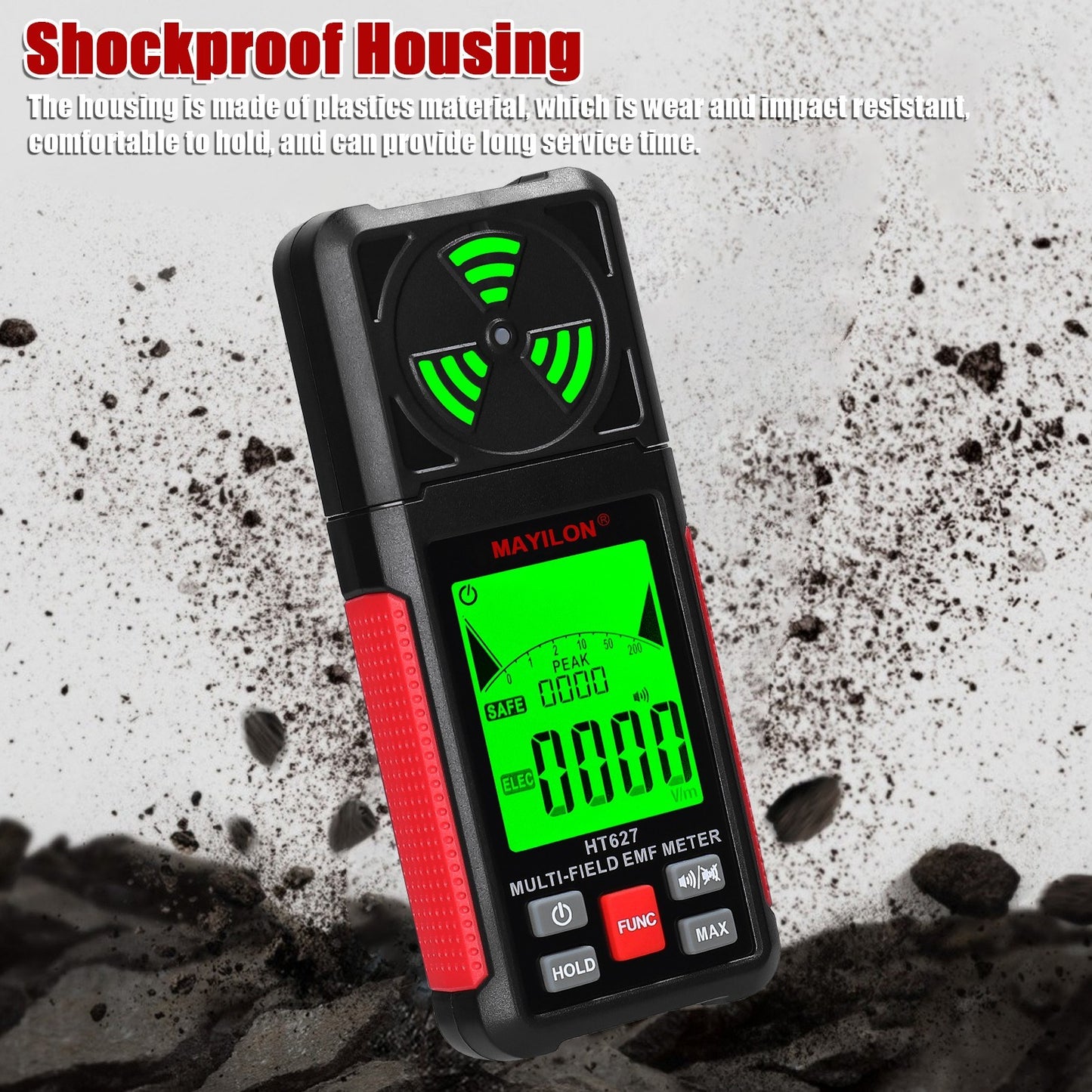 Portable EMF Meter - Digital Electromagnetic Radiation & Electric Field Detector for Home, Lab, Hospital