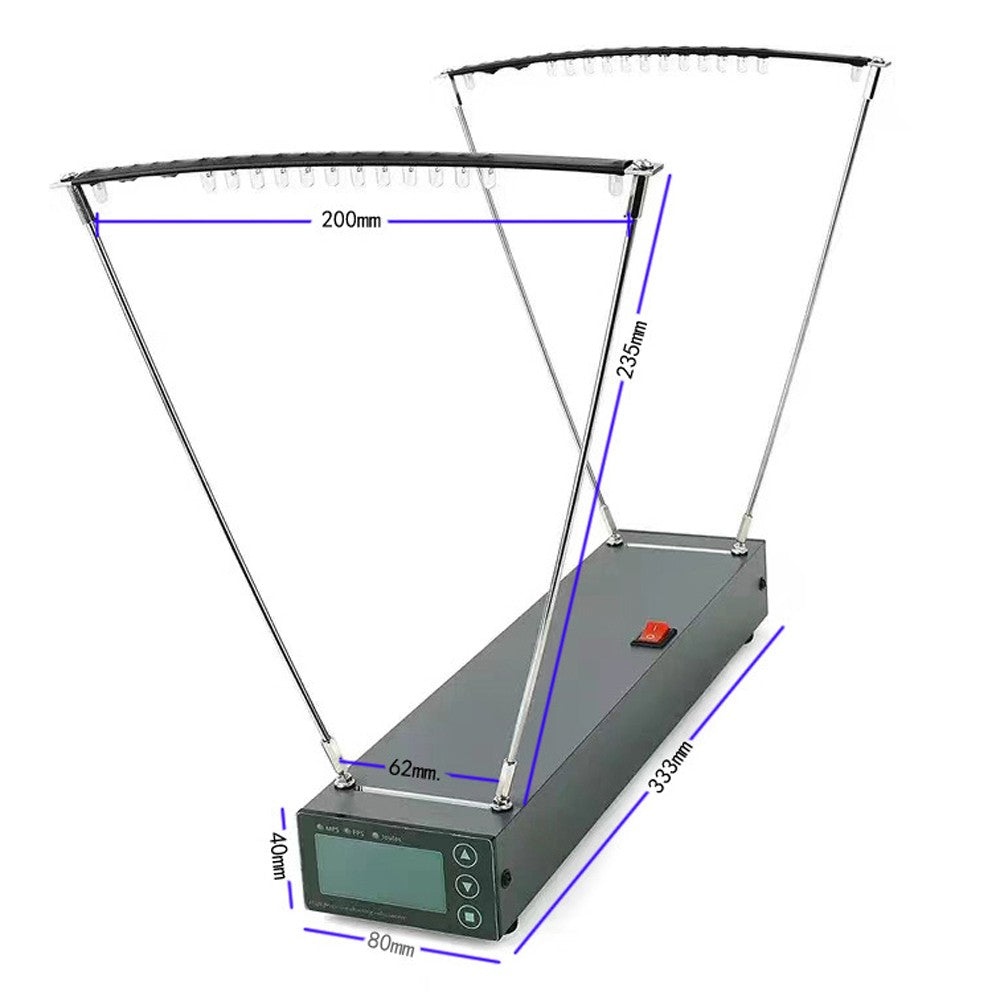 Professional Aluminum Alloy Bow Speedometer 0-2000MPS - Canopy-type Velocity Measurement Tool