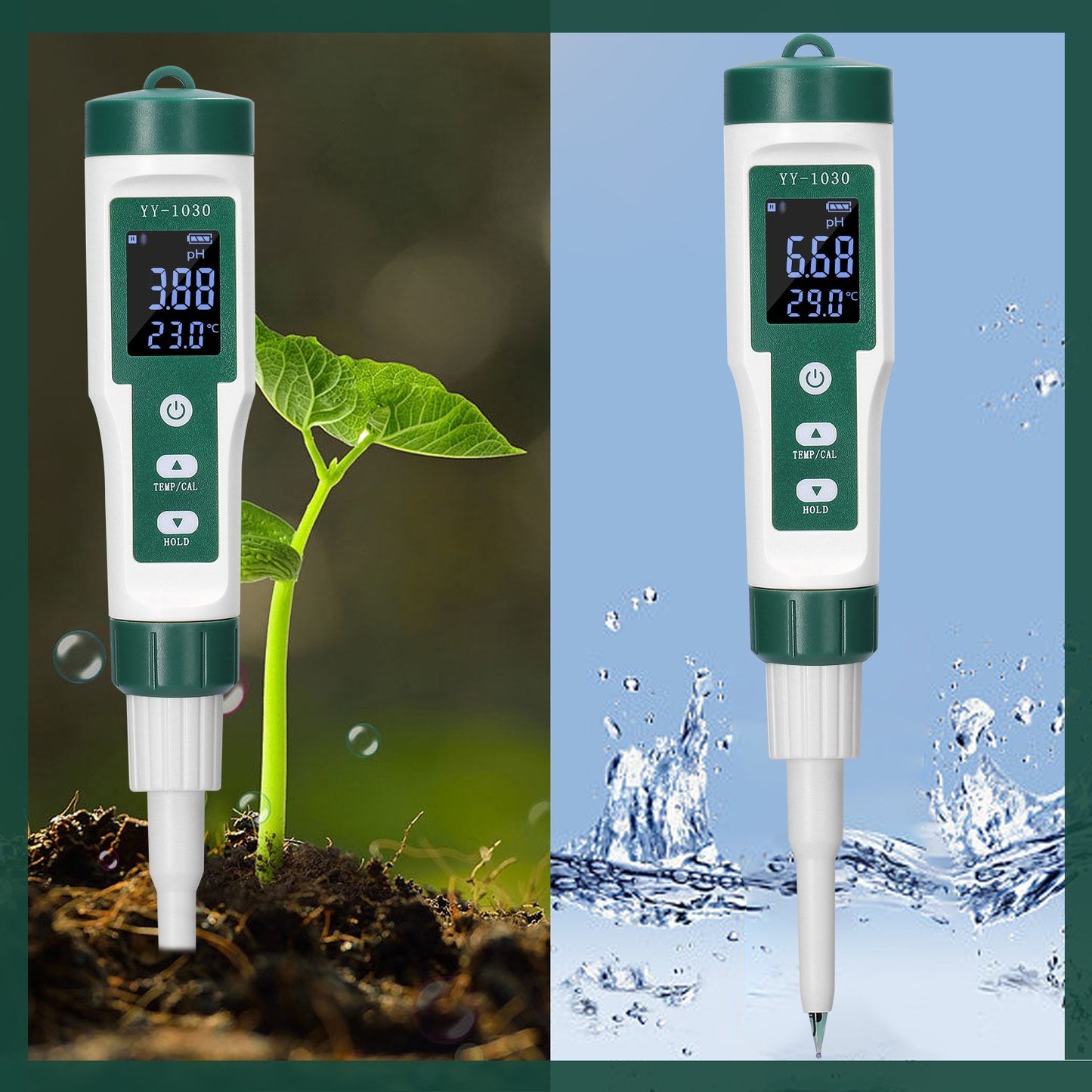 Digital pH Meter for Baby Food, Dough, Cheese, Cosmetics, and Soil - Model YY-1030