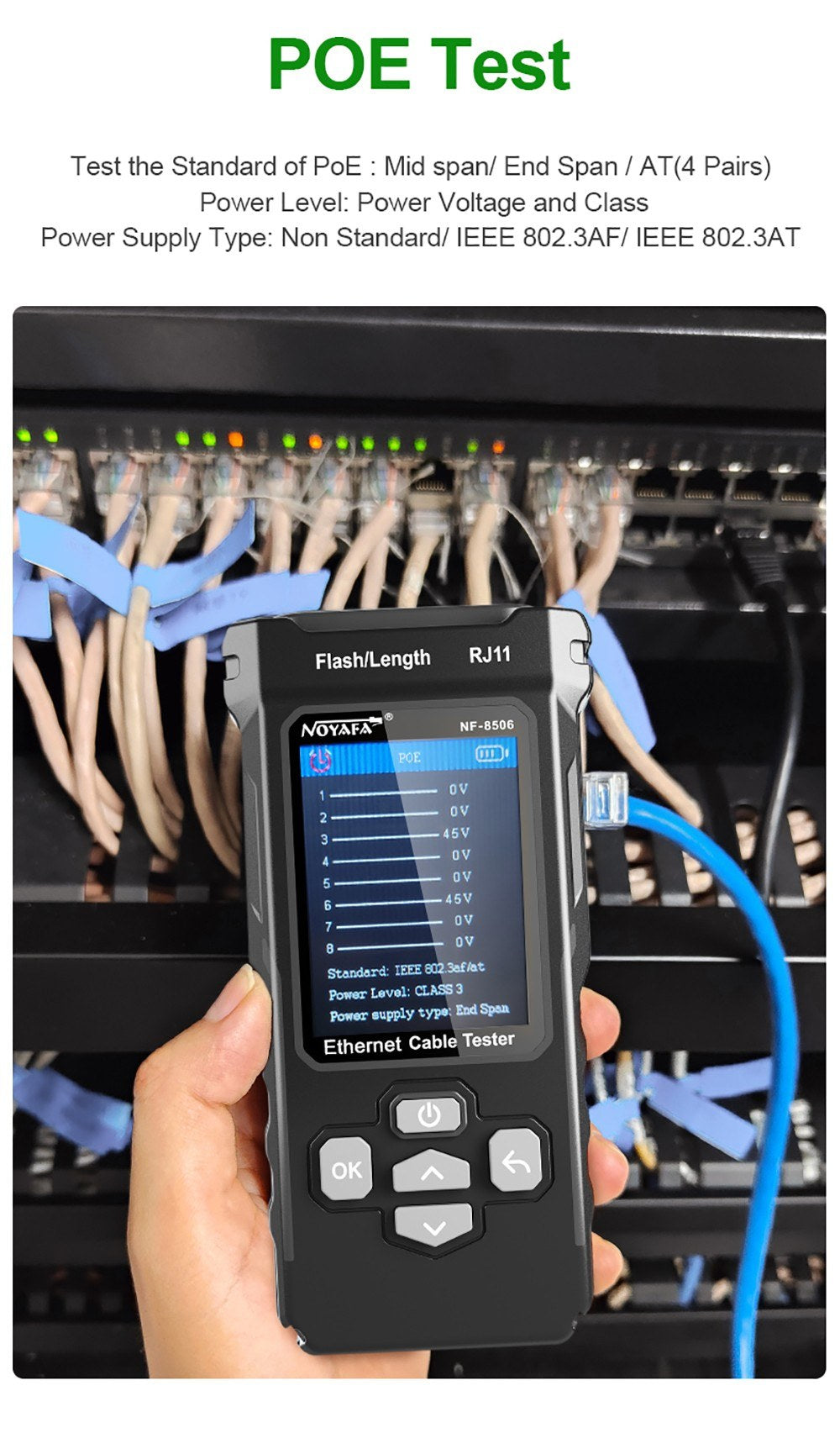 NOYAFA NF-8506 Rechargeable LCD Network Cable Tester & Multifunction Wire Tracker