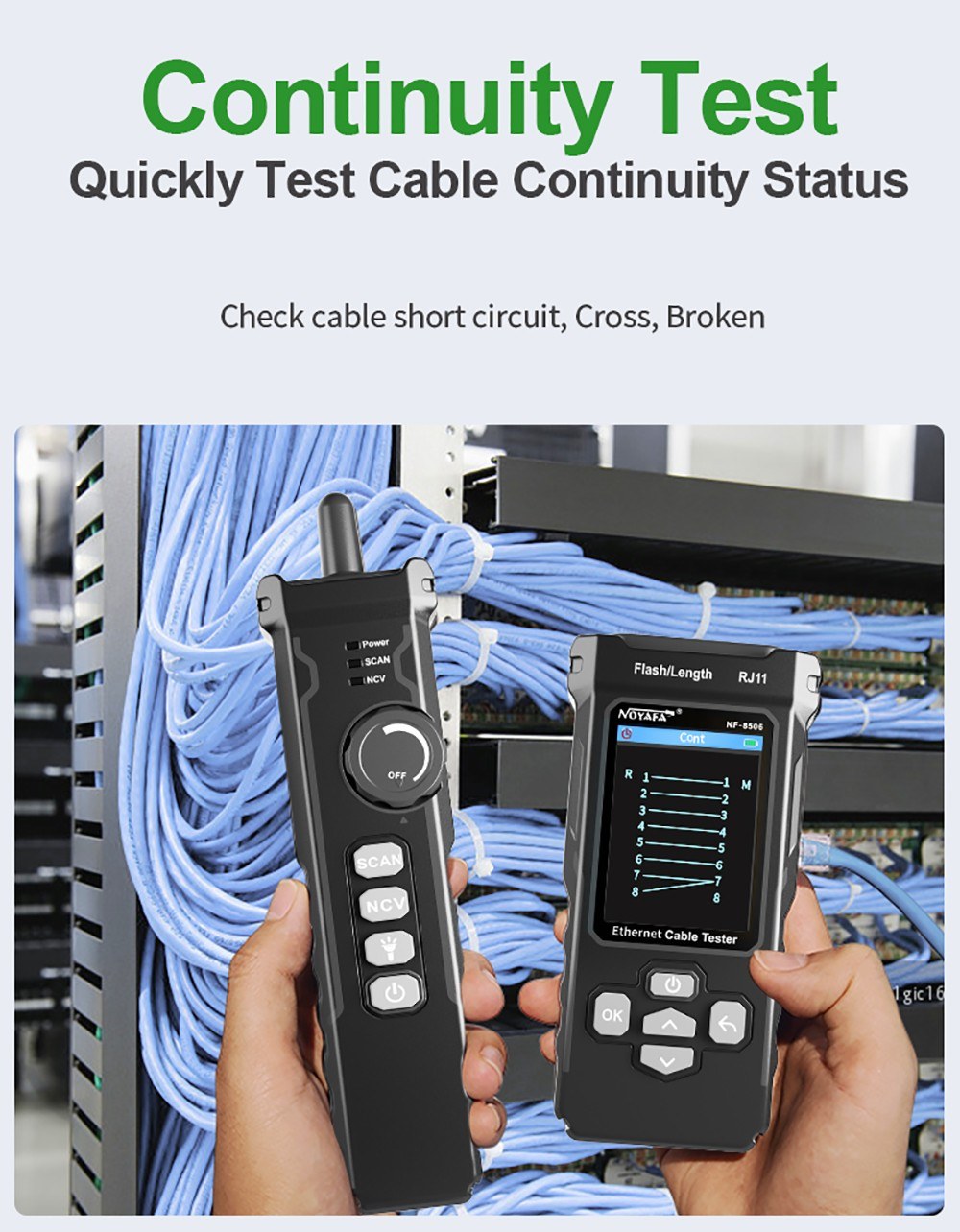 NOYAFA NF-8506 Rechargeable LCD Network Cable Tester & Multifunction Wire Tracker