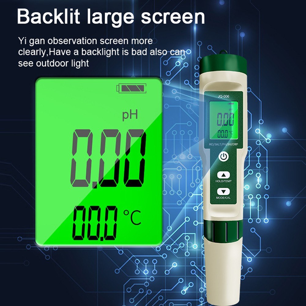 10-in-1 Multifunctional Digital Water Quality Tester - Portable High Accuracy PH/TDS/EC/Salinity/ORP/H2/S.G/Temperature/Nutrient Concentration/Resistance Pen with Backlight