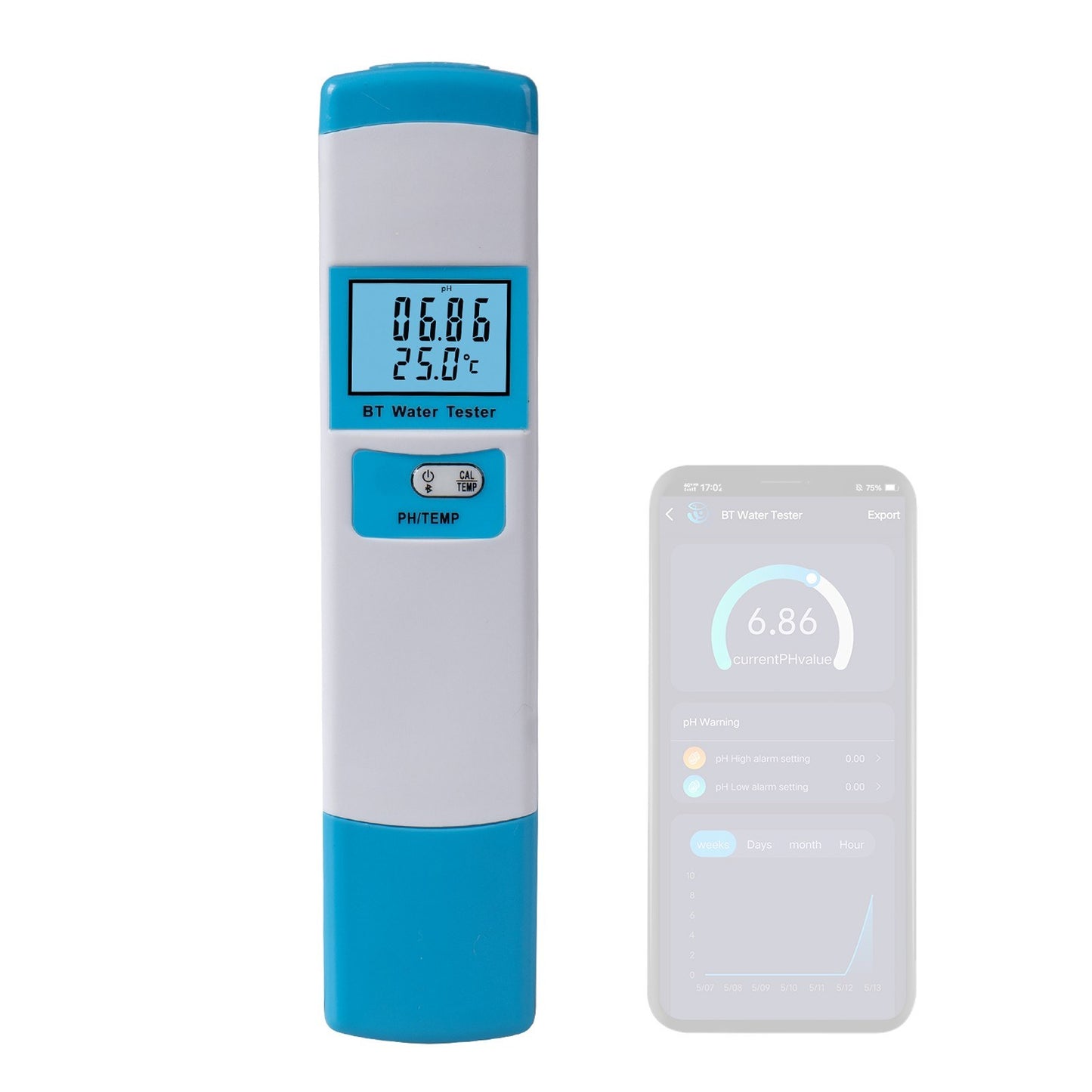 BT Multi-functional Water Quality Tester: PH & Temperature Meter for Drinking Water, Aquarium, Aquaculture & Swimming Pool