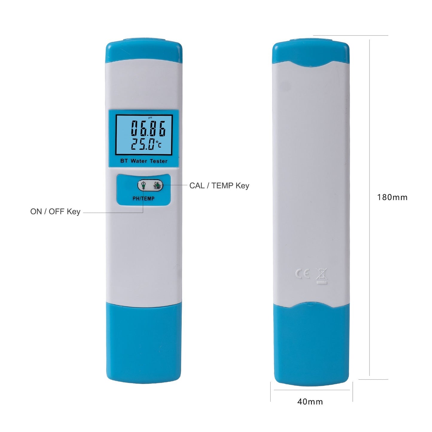 BT Multi-functional Water Quality Tester: PH & Temperature Meter for Drinking Water, Aquarium, Aquaculture & Swimming Pool