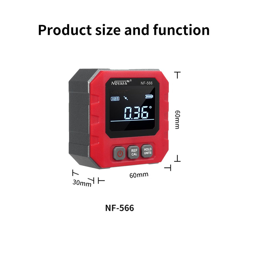 Portable Digital Inclinometer 4*90° Backlight Protractor with Data Hold & Five-side Magnetic Functionality