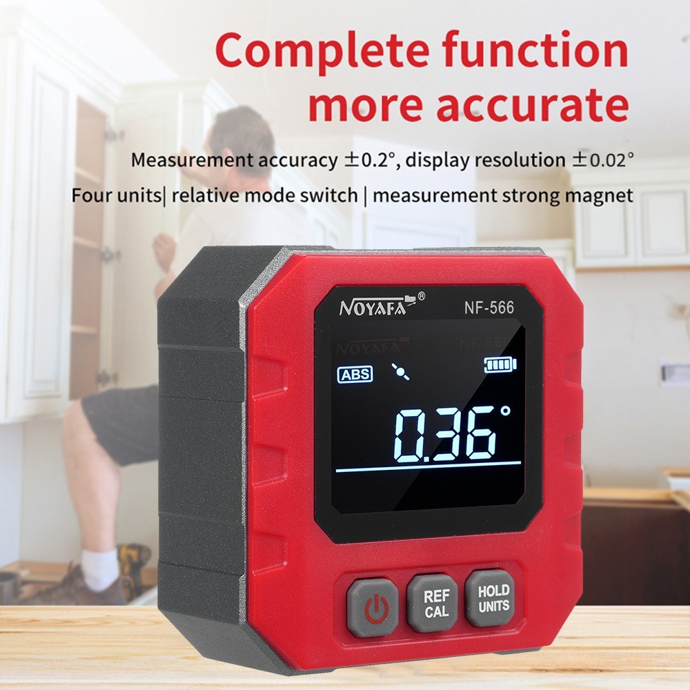 Portable Digital Inclinometer 4*90° Backlight Protractor with Data Hold & Five-side Magnetic Functionality