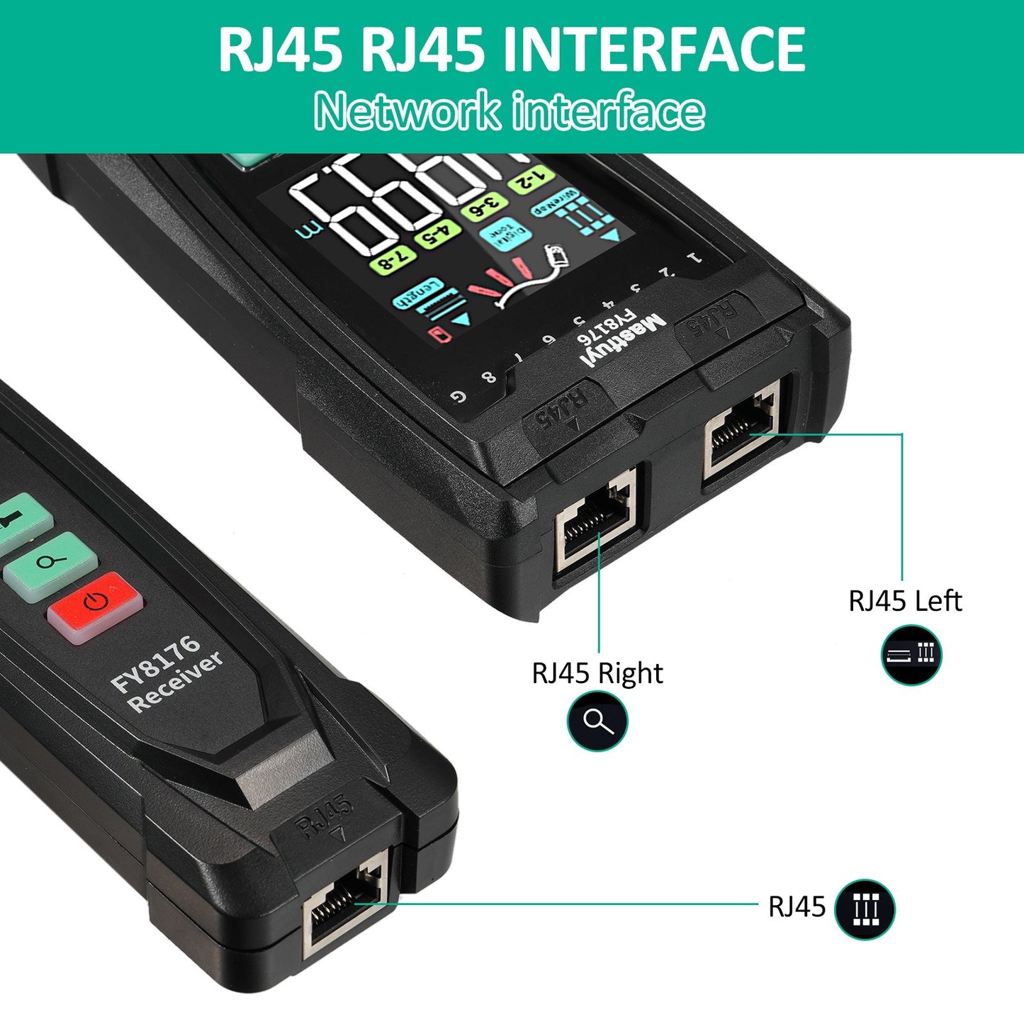 Mastfuyi FY8176 Portable Ethernet Cable Tester with 2.5 Color Screen