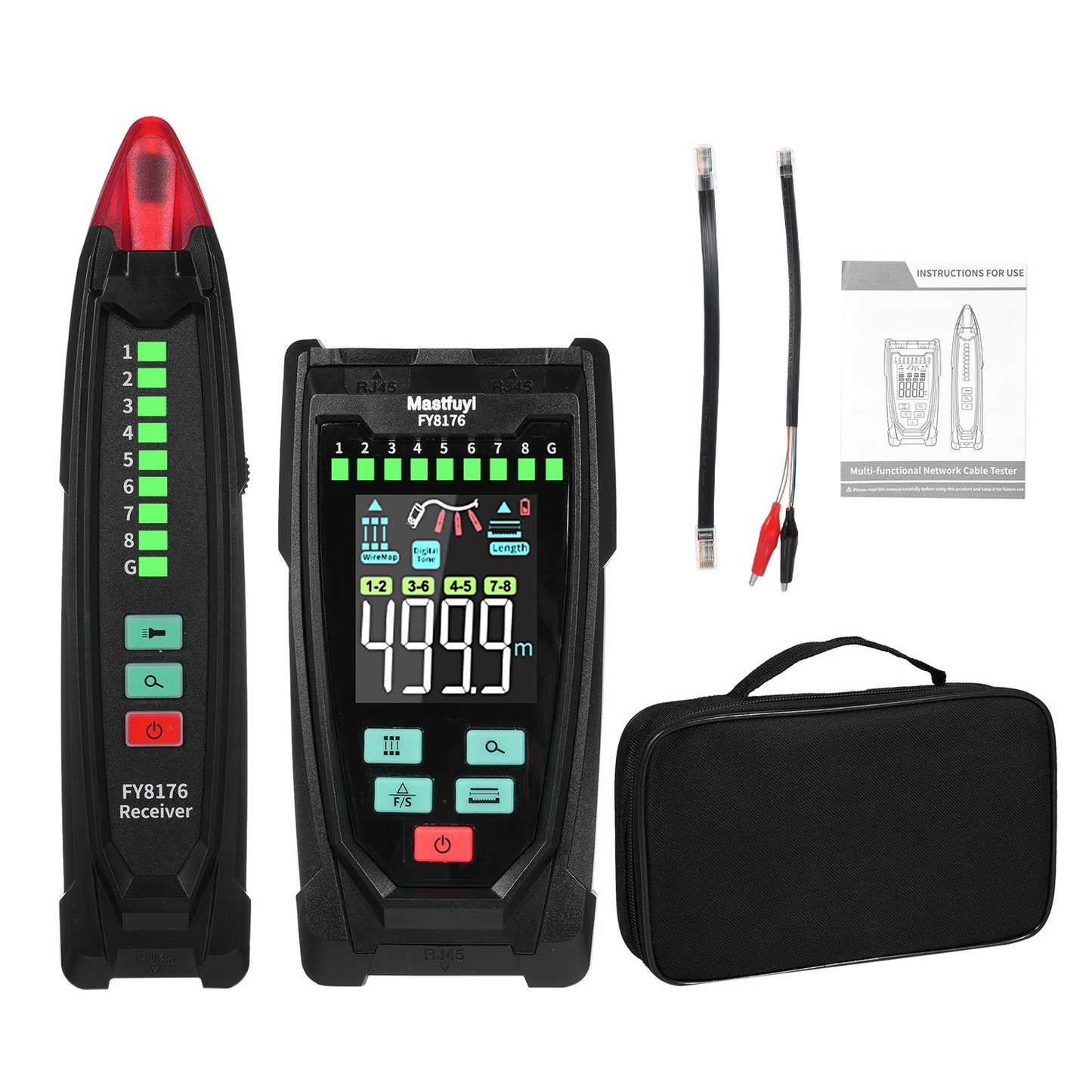 Mastfuyi FY8176 Portable Ethernet Cable Tester with 2.5 Color Screen