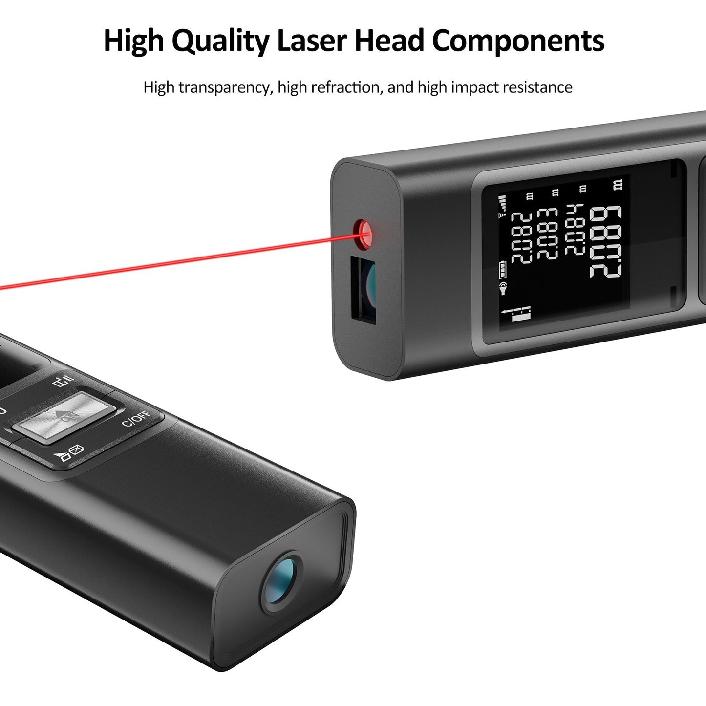 Rechargeable S40 Laser Distance Meter 40M, High Precision ±2mm Digital Rangefinder with Fast 0.1s Measurement, Aluminium Alloy Shell for Indoor Length, Area, Volume Measurement