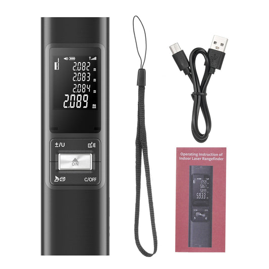 Rechargeable S40 Laser Distance Meter 40M, High Precision ±2mm Digital Rangefinder with Fast 0.1s Measurement, Aluminium Alloy Shell for Indoor Length, Area, Volume Measurement