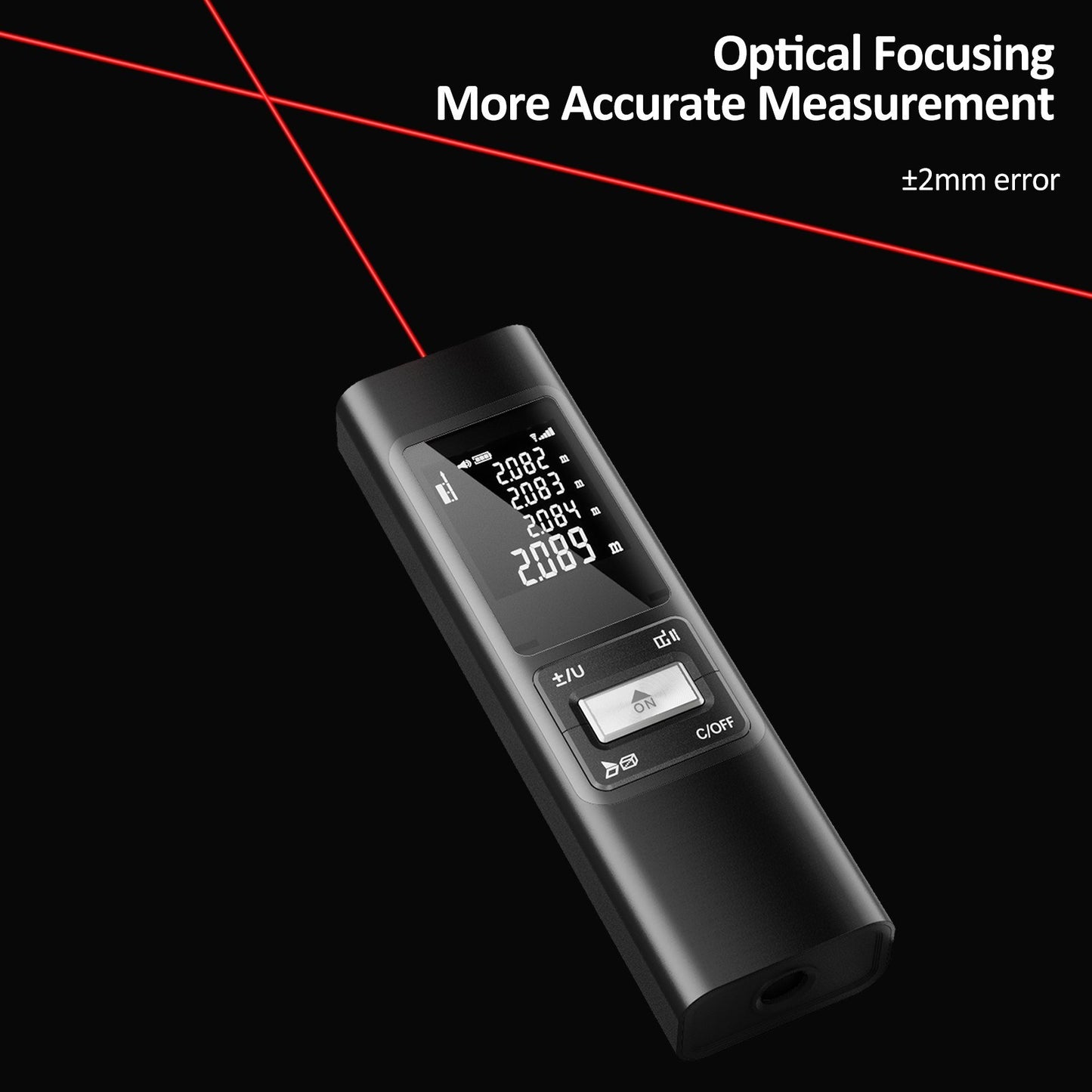 Rechargeable S40 Laser Distance Meter 40M, High Precision ±2mm Digital Rangefinder with Fast 0.1s Measurement, Aluminium Alloy Shell for Indoor Length, Area, Volume Measurement