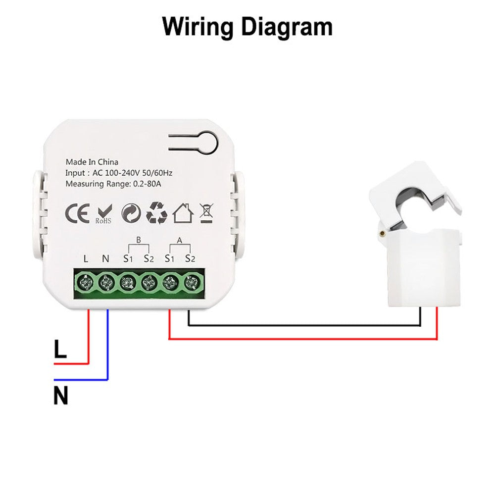 Tuya WiFi Smart Energy Meter: Solar PV System Bidirectional Power Monitor with Mobile App Control & CT