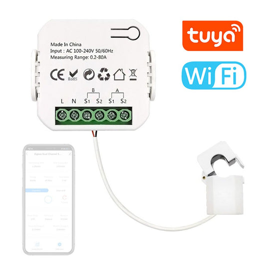 Tuya WiFi Smart Energy Meter: Solar PV System Bidirectional Power Monitor with Mobile App Control & CT