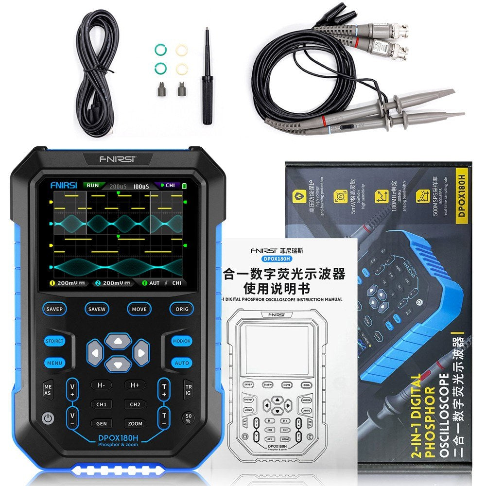 Handheld Dual-Channel Digital Oscilloscope & 20M Signal Generator with 2.8 IPS Screen - FNIRSI Fluorescent Model