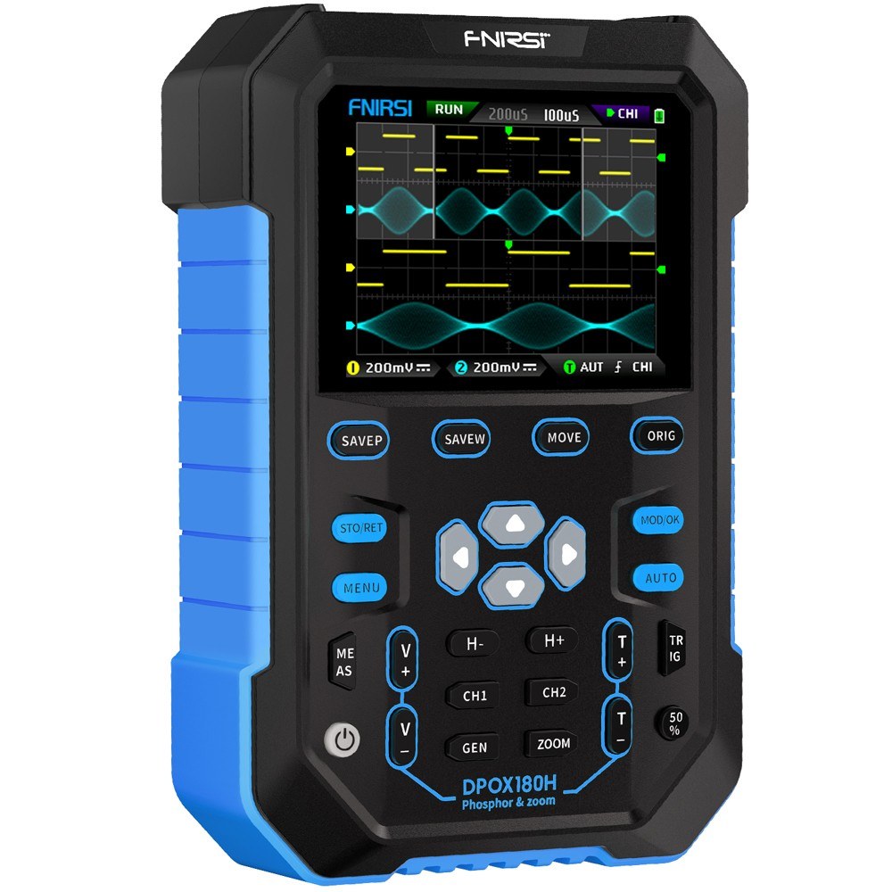 Handheld Dual-Channel Digital Oscilloscope & 20M Signal Generator with 2.8 IPS Screen - FNIRSI Fluorescent Model