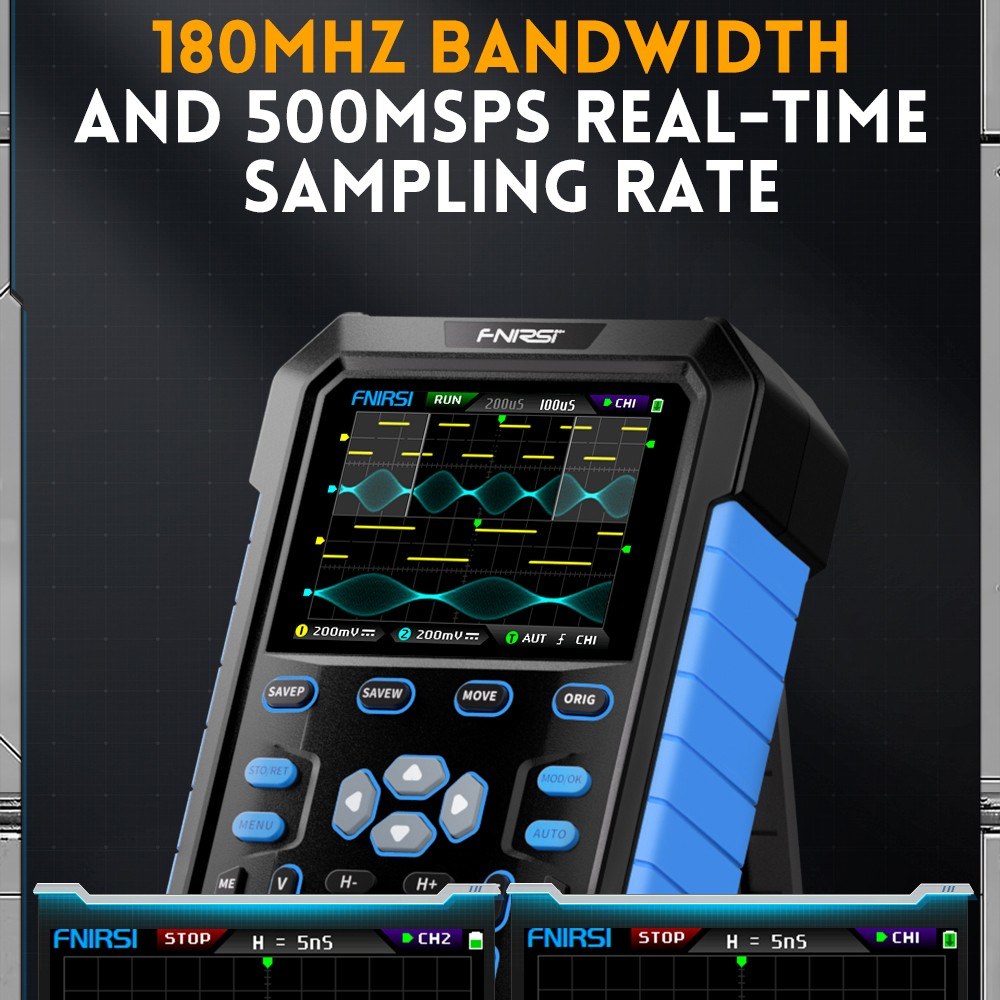 Handheld Dual-Channel Digital Oscilloscope & 20M Signal Generator with 2.8 IPS Screen - FNIRSI Fluorescent Model