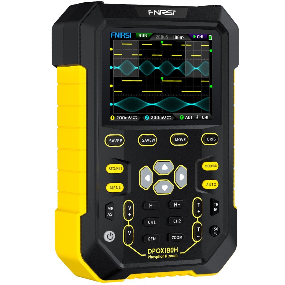 Handheld Dual-Channel Digital Oscilloscope & 20M Signal Generator with 2.8 IPS Screen - FNIRSI Fluorescent Model