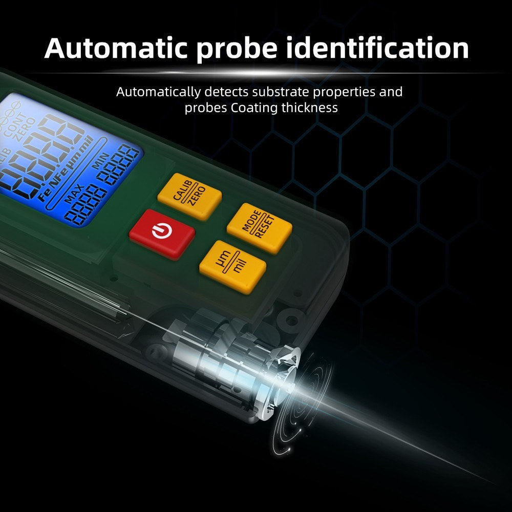 Digital LCD Car Paint Thickness Gauge - High Precision with Multi-Point & Zeroing Calibration