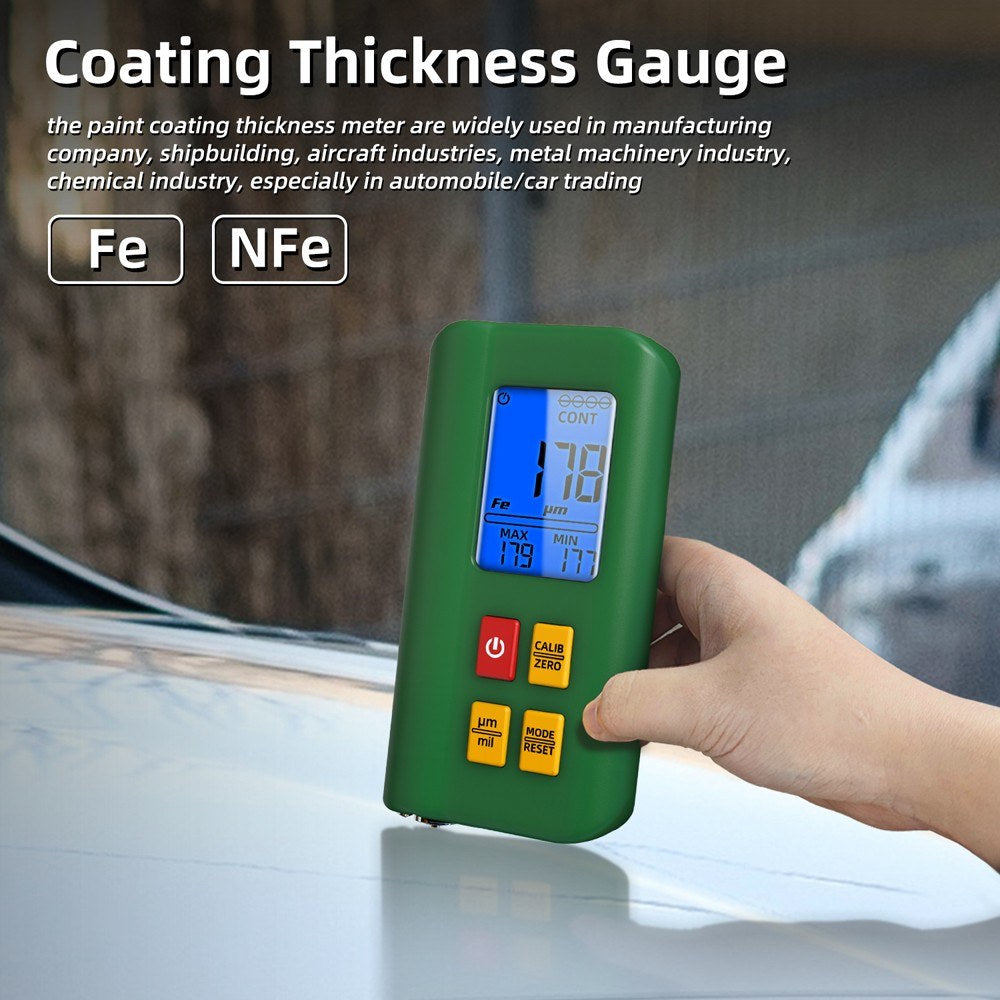 Digital LCD Car Paint Thickness Gauge - High Precision with Multi-Point & Zeroing Calibration