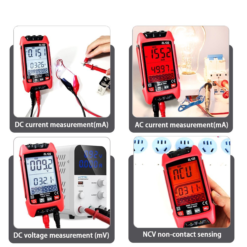 Professional True RMS Digital Multimeter with LCD Backlight - Voltage, Resistance, Frequency Tester