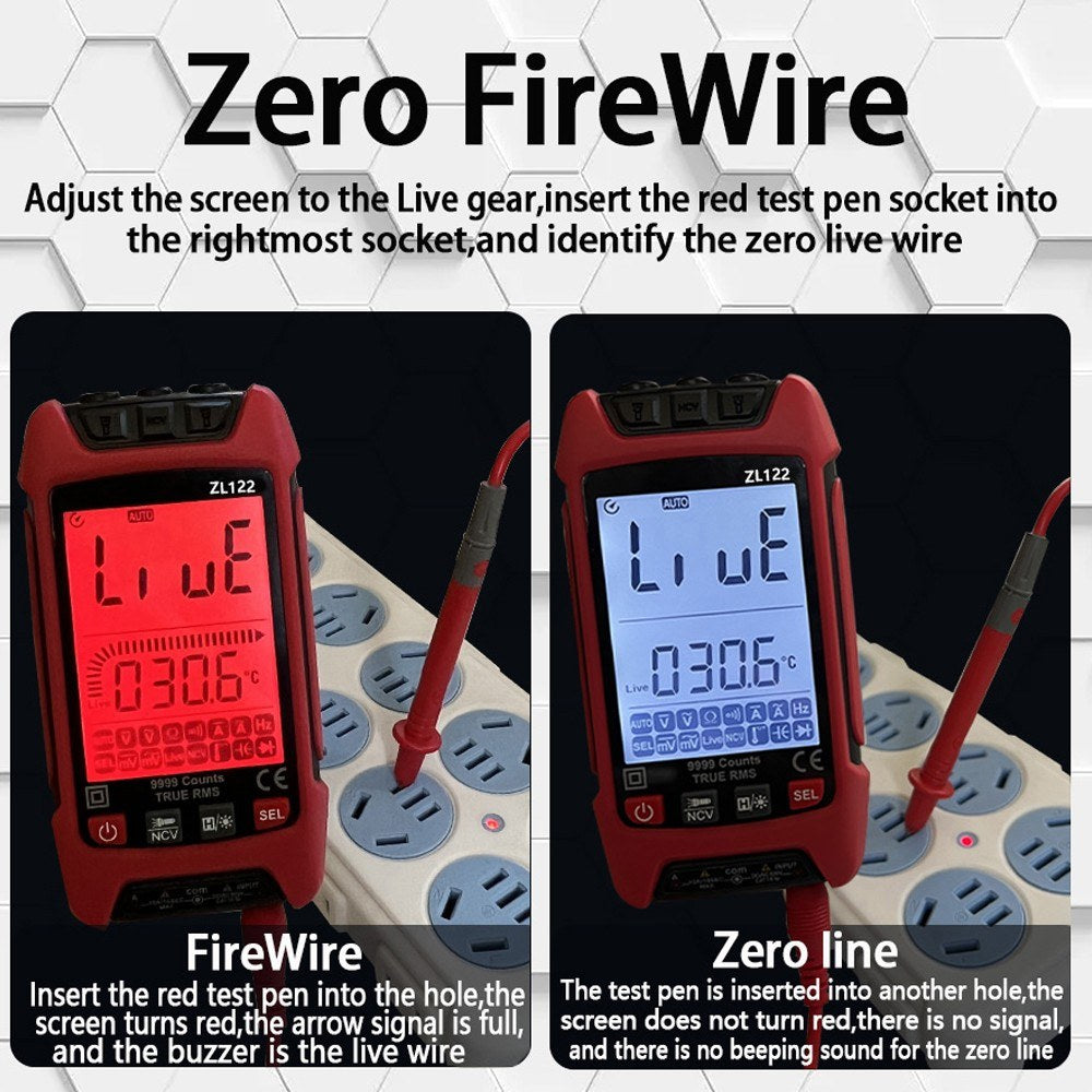 Professional True RMS Digital Multimeter with LCD Backlight - Voltage, Resistance, Frequency Tester