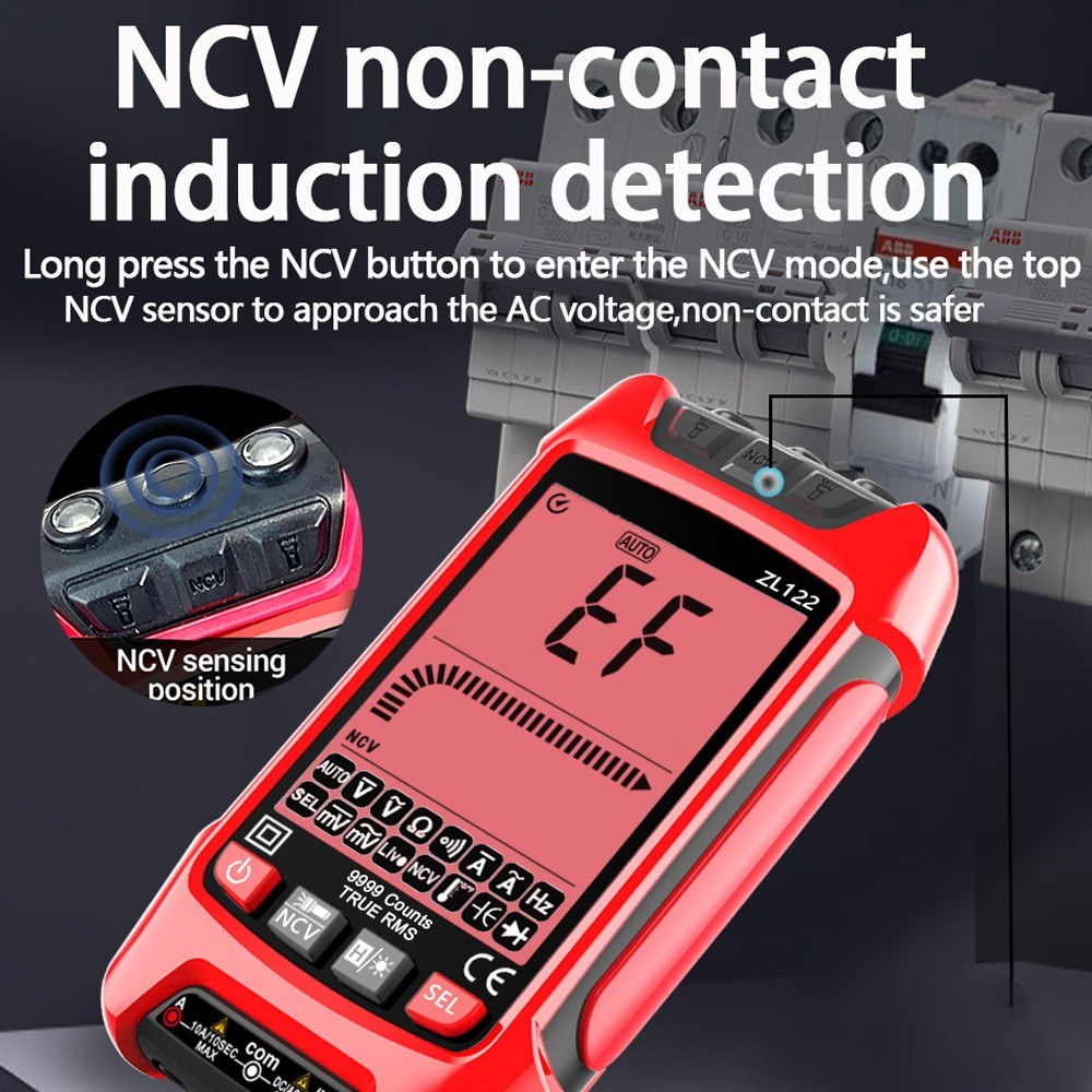 Professional True RMS Digital Multimeter with LCD Backlight - Voltage, Resistance, Frequency Tester