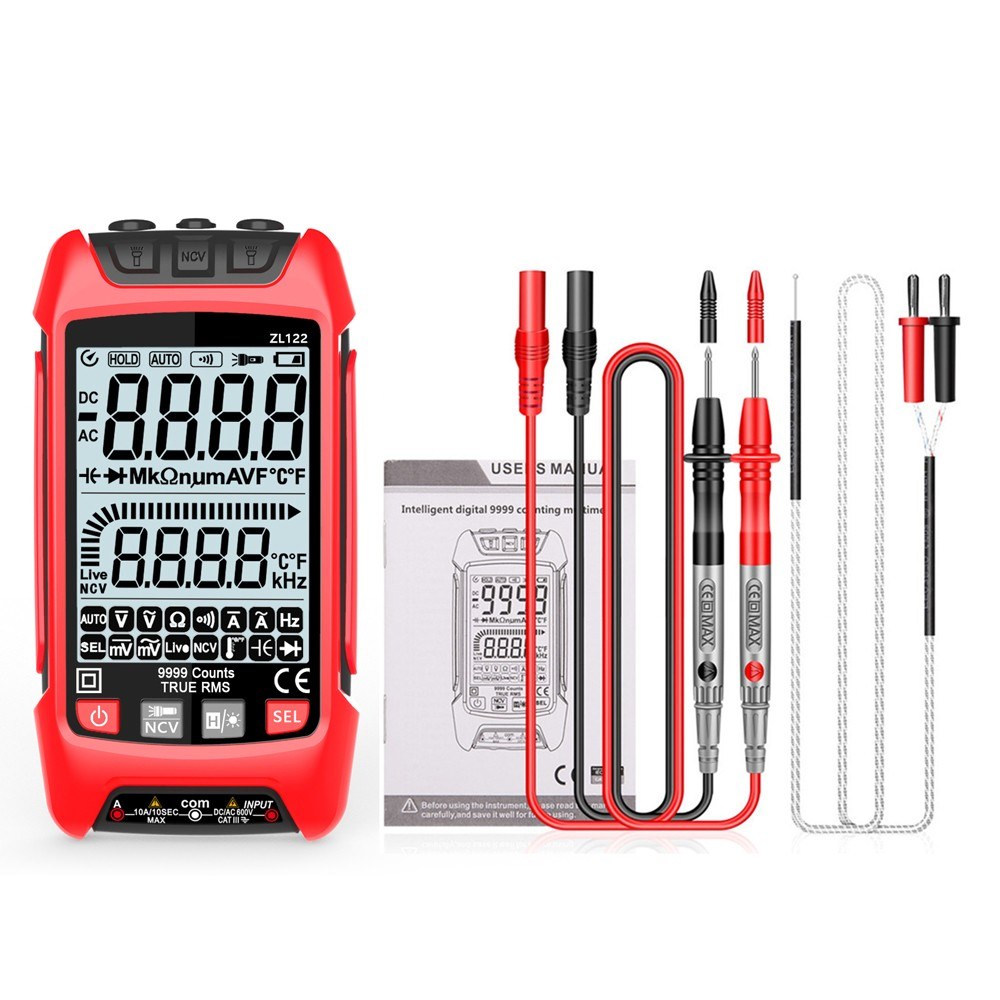 Professional True RMS Digital Multimeter with LCD Backlight - Voltage, Resistance, Frequency Tester