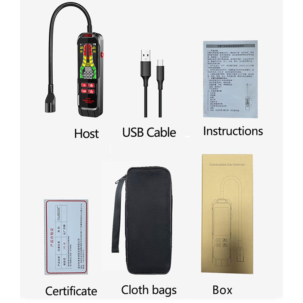 Portable Combustible Gas Leak Detector with Sound & Light Alarm