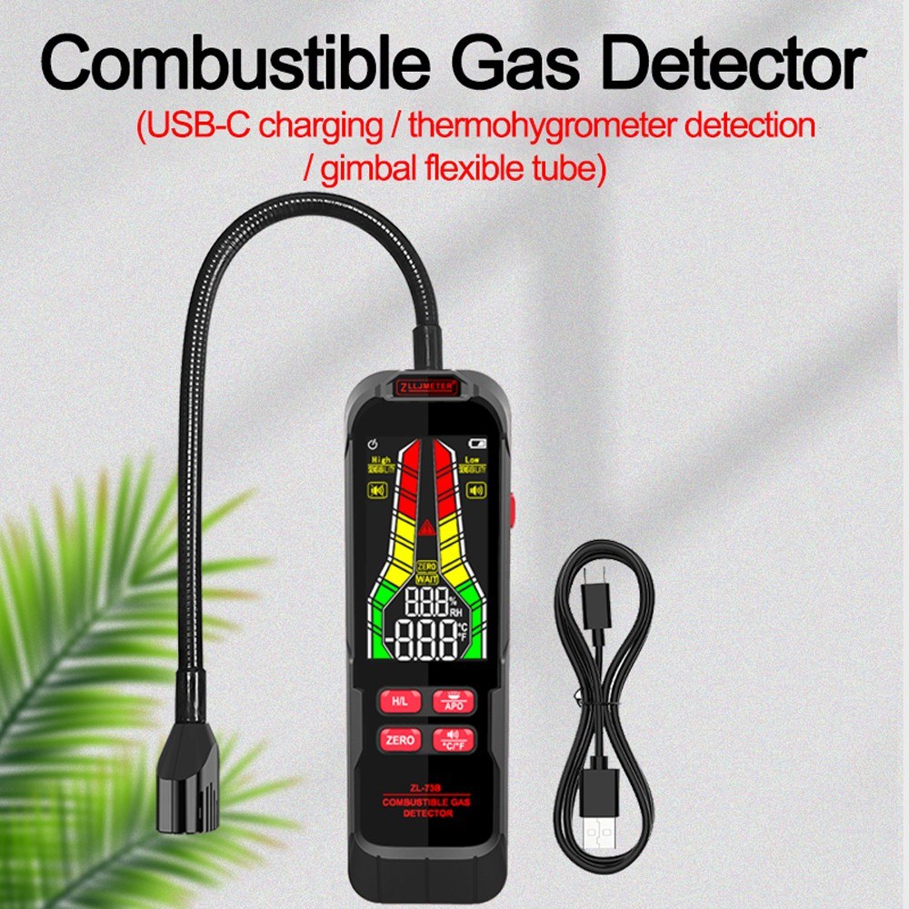 Portable Combustible Gas Leak Detector with Sound & Light Alarm