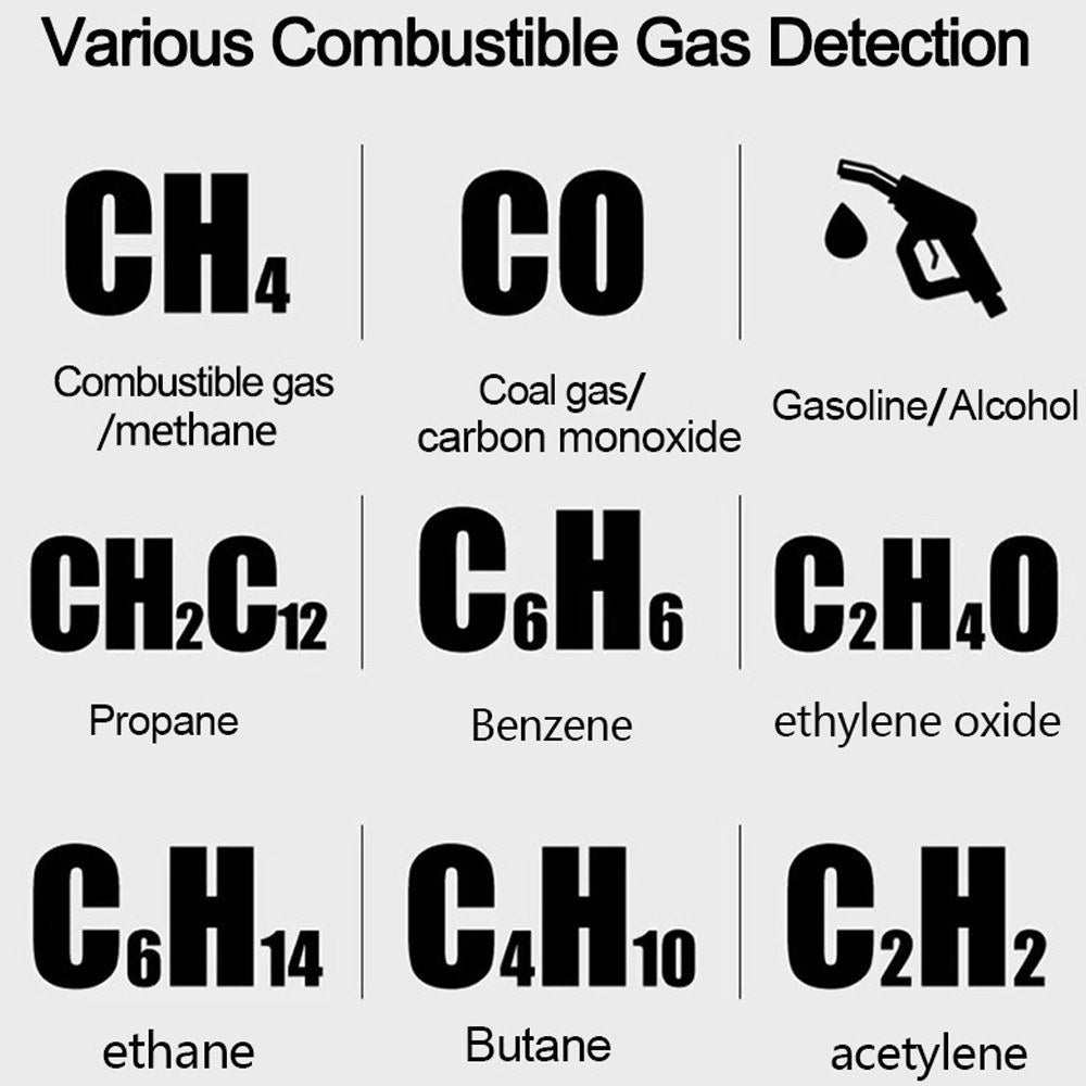 Portable Combustible Gas Leak Detector with Sound & Light Alarm