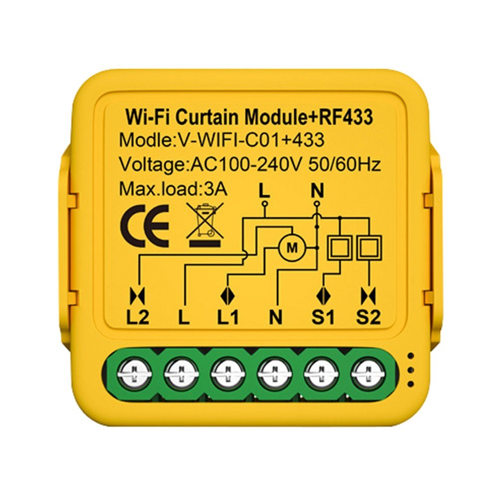 Tuya WiFi Smart Curtain Module: Motorized Roller Shutter Switch with APP & Voice Control Compatible with Alexa & Assistant