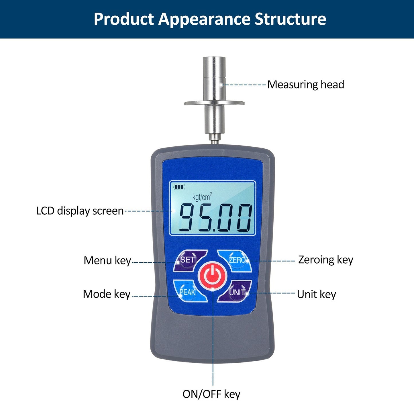 Digital Fruit Hardness Tester GY-M15 - Mini Penetrometer with 0.2-15 Kgf/cm² Range, 0.01 Kgf/cm² Load Division, Φ11.1mm Pressure Head